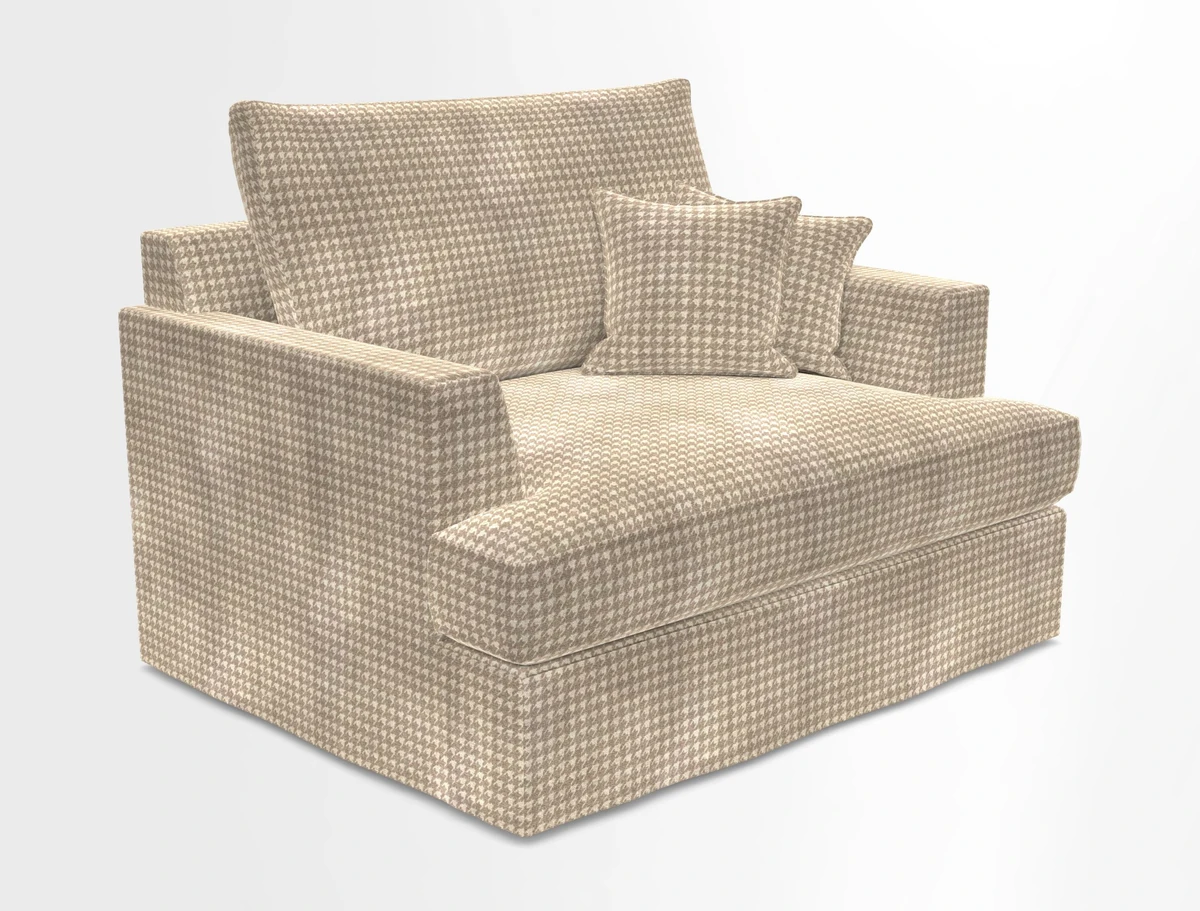 Slingsby Snuggler Fitted Cover Sofa in Two Tone Plain Biscuit.  Loose cover version available