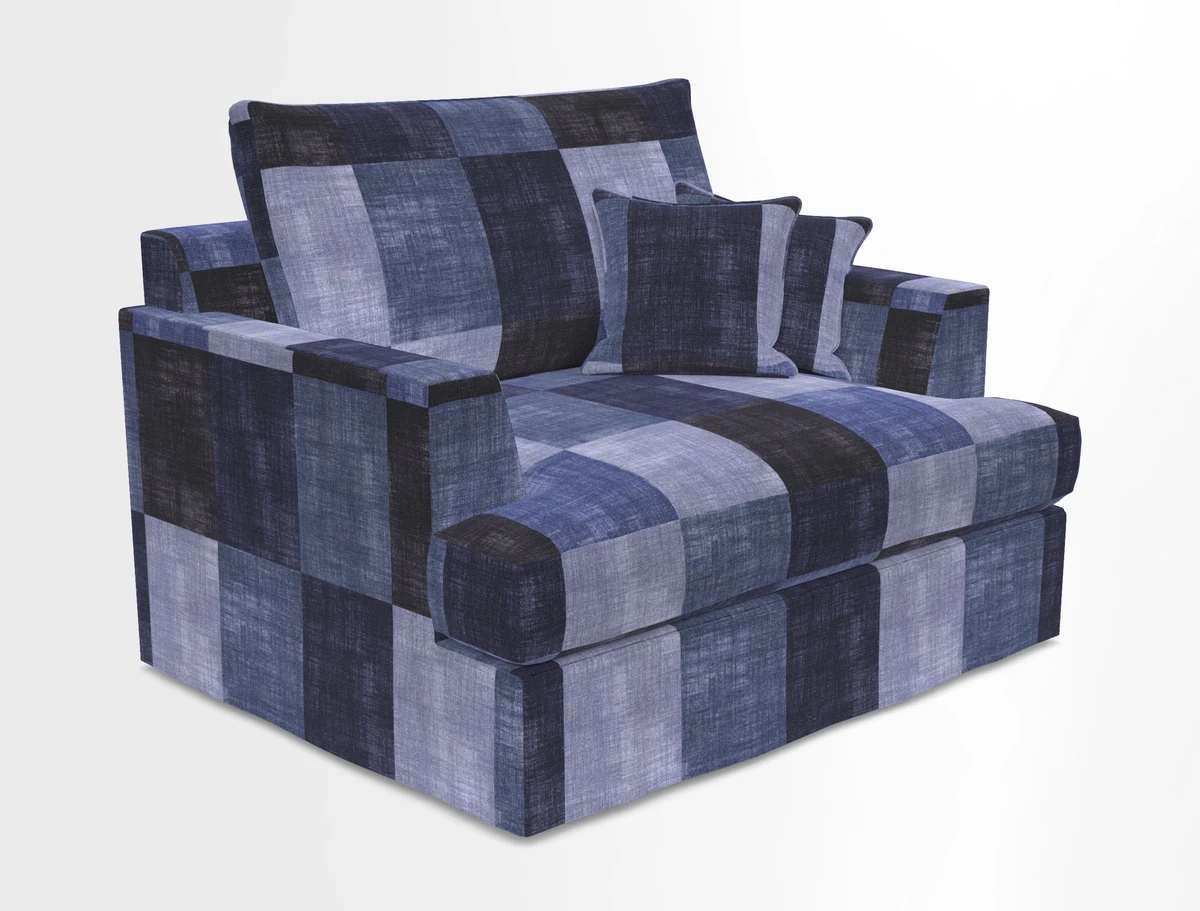 Slingsby Snuggler Fitted Cover Sofa in Two Tone Plain Biscuit.  Loose cover version available
