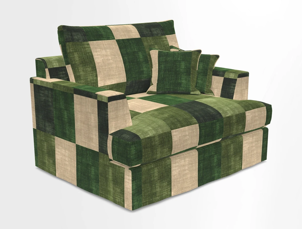 Slingsby Snuggler Fitted Cover Sofa in Two Tone Plain Biscuit.  Loose cover version available
