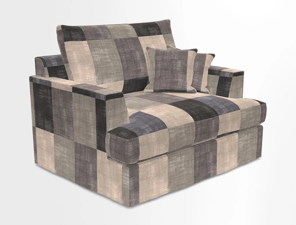 Slingsby Snuggler Fitted Cover Sofa in Two Tone Plain Biscuit.  Loose cover version available