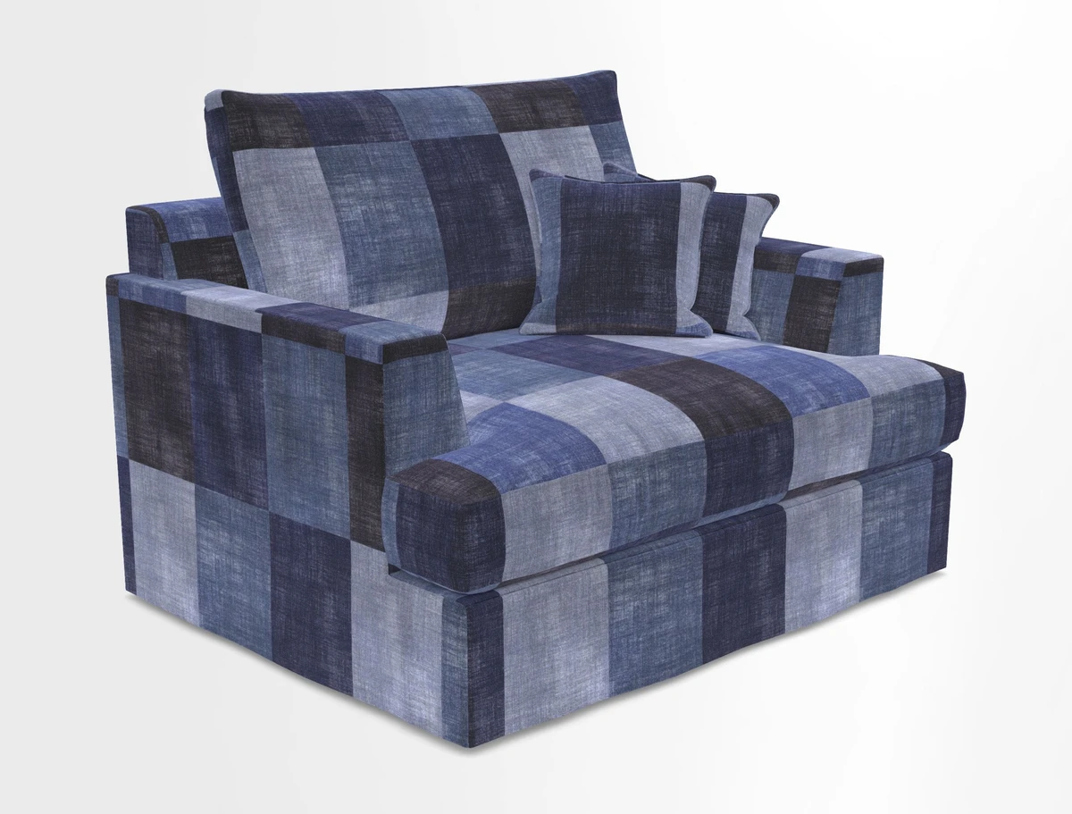 Slingsby Snuggler Fitted Cover Sofa in Two Tone Plain Biscuit.  Loose cover version available