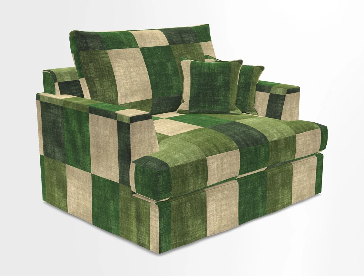 Slingsby Snuggler Fitted Cover Sofa in Two Tone Plain Biscuit.  Loose cover version available