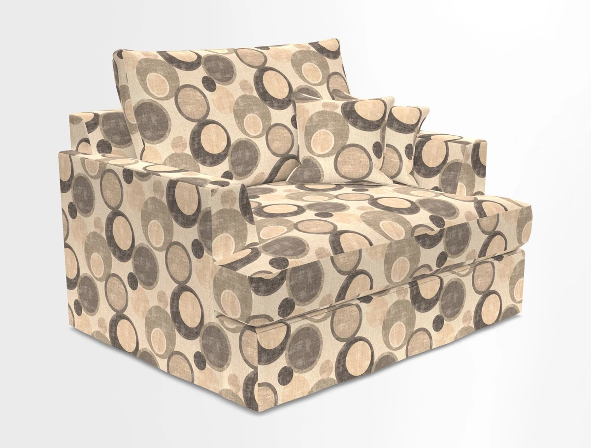 Slingsby Snuggler Fitted Cover Sofa in Two Tone Plain Biscuit.  Loose cover version available