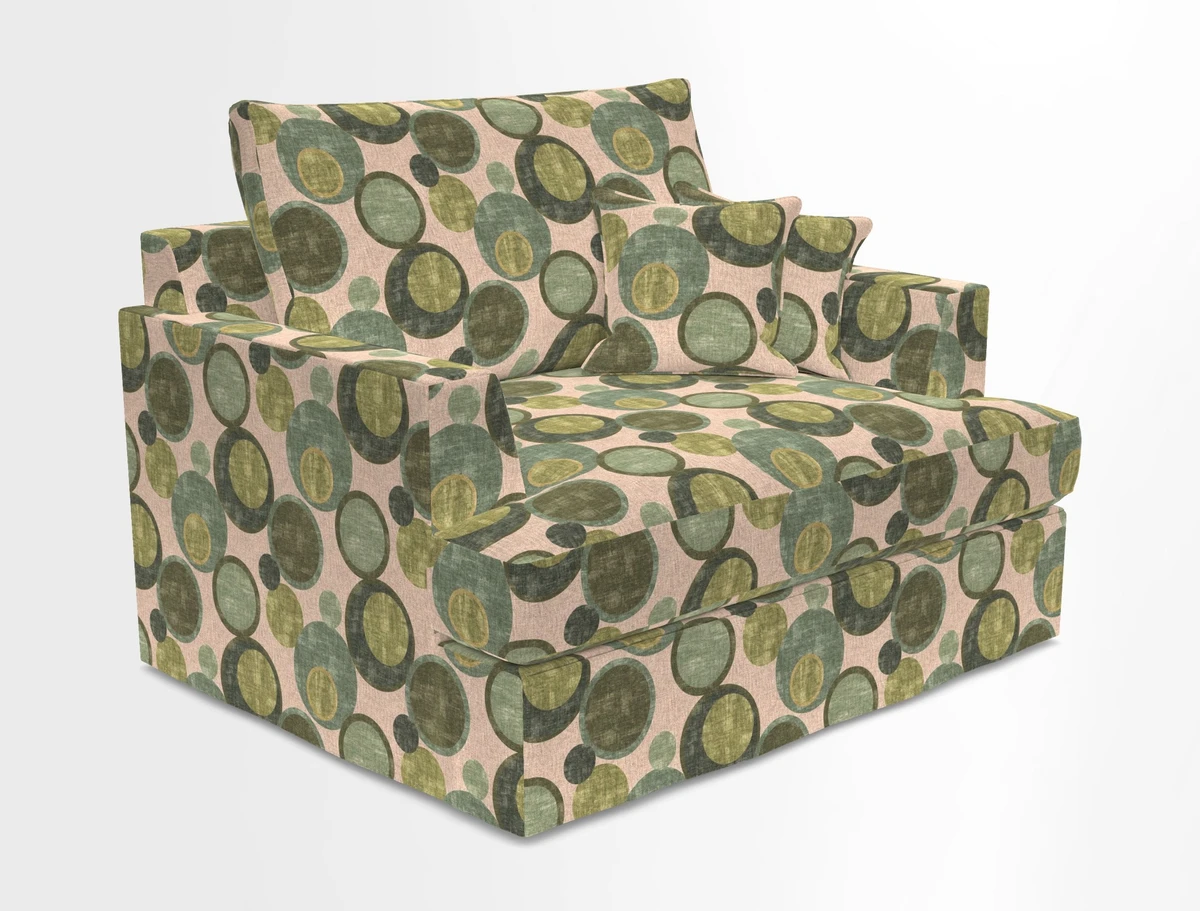 Slingsby Snuggler Fitted Cover Sofa in Two Tone Plain Biscuit.  Loose cover version available