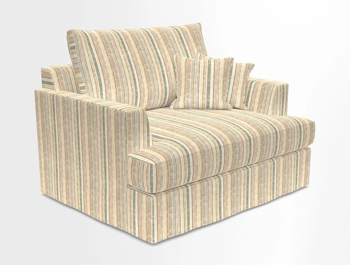 Slingsby Snuggler Fitted Cover Sofa in Two Tone Plain Biscuit.  Loose cover version available