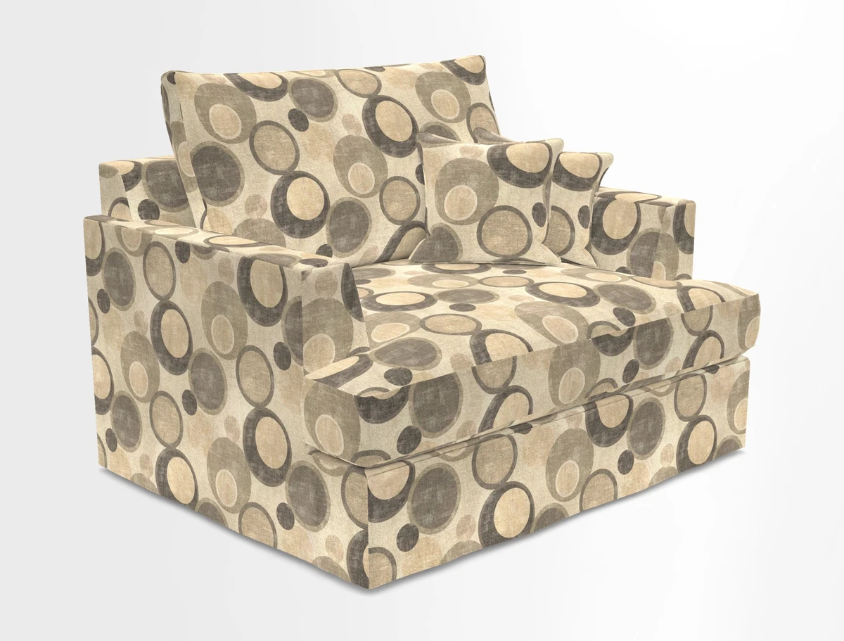 Slingsby Snuggler Fitted Cover Sofa in Two Tone Plain Biscuit.  Loose cover version available