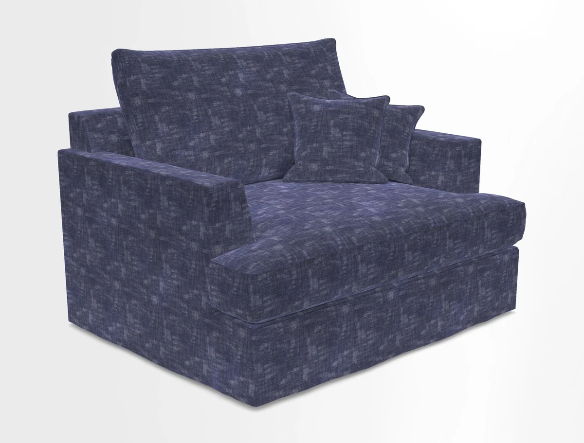 Slingsby Snuggler Fitted Cover Sofa in Two Tone Plain Biscuit.  Loose cover version available