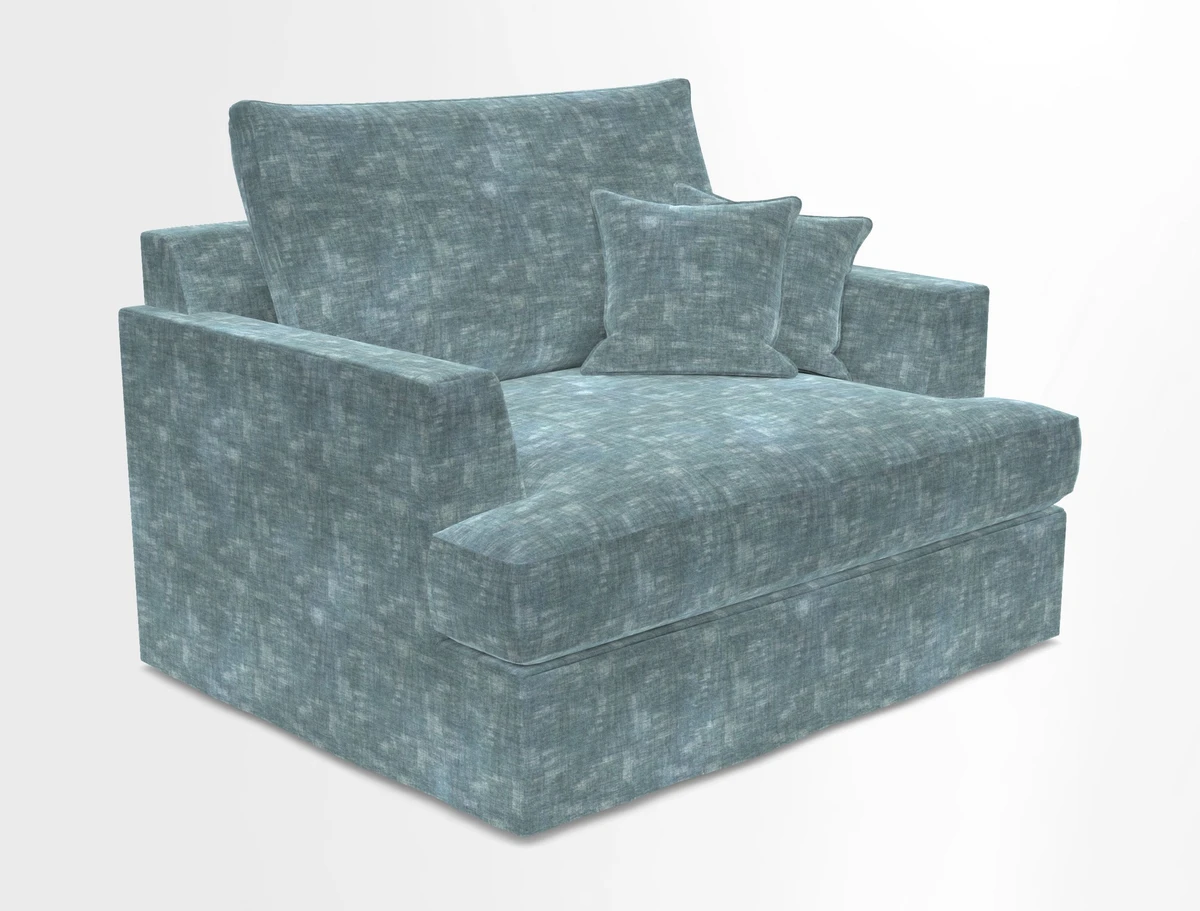 Slingsby Snuggler Fitted Cover Sofa in Two Tone Plain Biscuit.  Loose cover version available