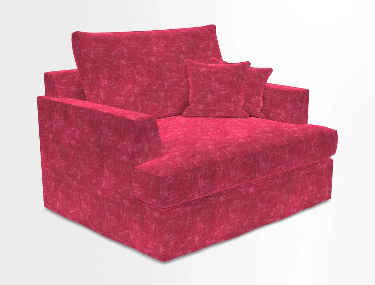 Slingsby Snuggler Fitted Cover Sofa in Two Tone Plain Biscuit.  Loose cover version available
