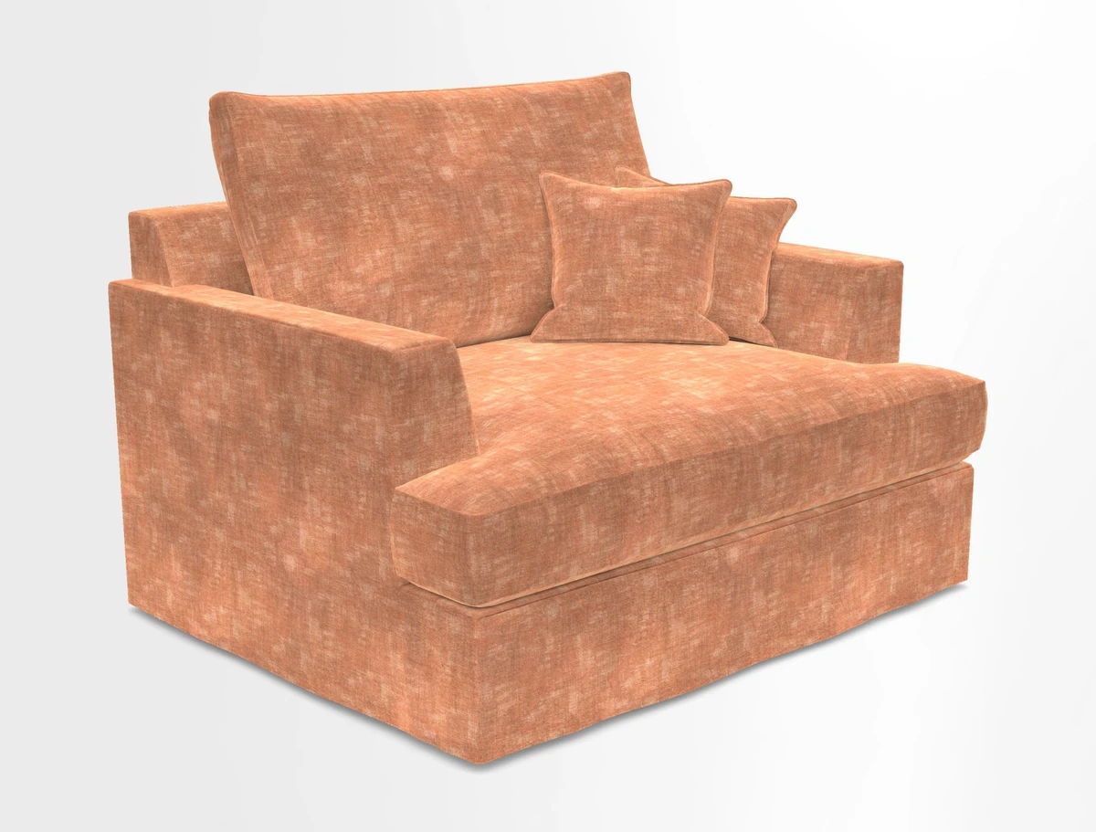 Slingsby Snuggler Fitted Cover Sofa in Two Tone Plain Biscuit.  Loose cover version available