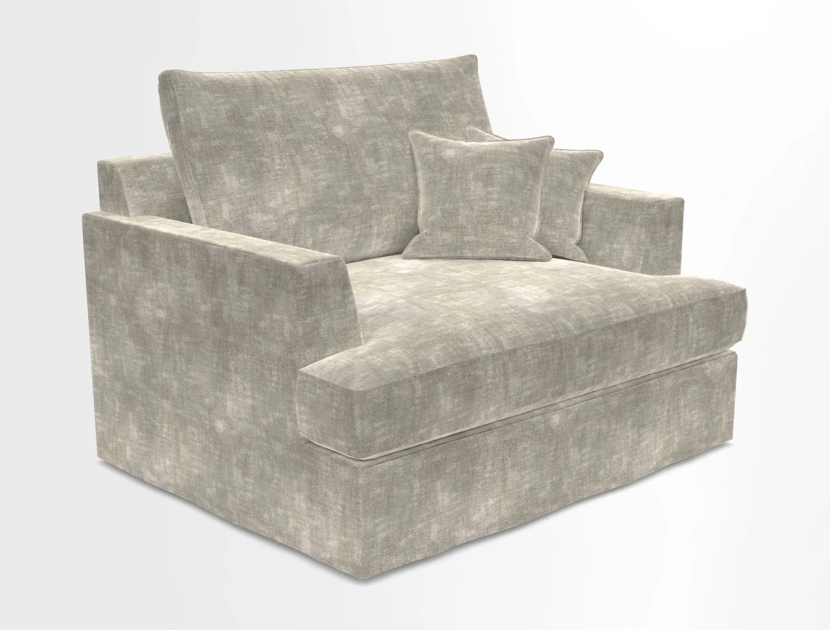 Slingsby Snuggler Fitted Cover Sofa in Two Tone Plain Biscuit.  Loose cover version available