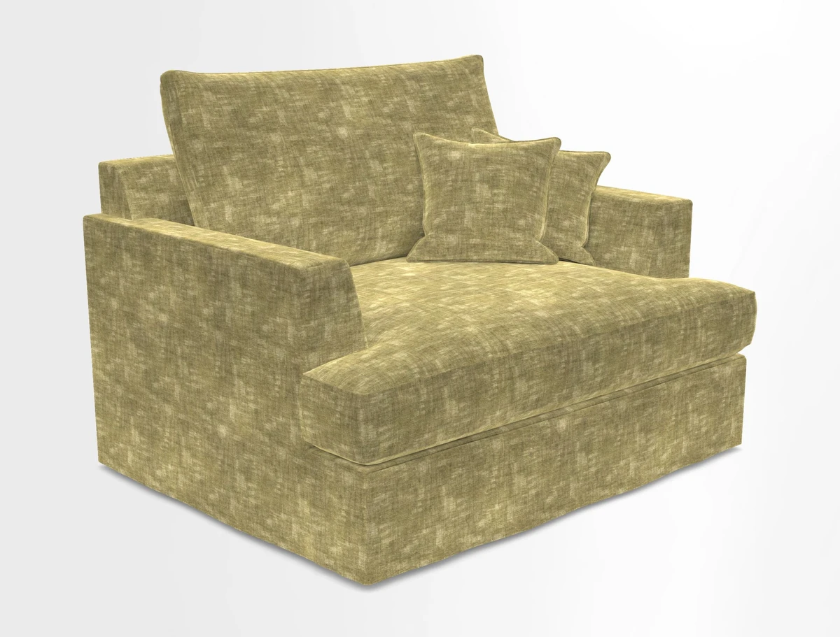 Slingsby Snuggler Fitted Cover Sofa in Two Tone Plain Biscuit.  Loose cover version available