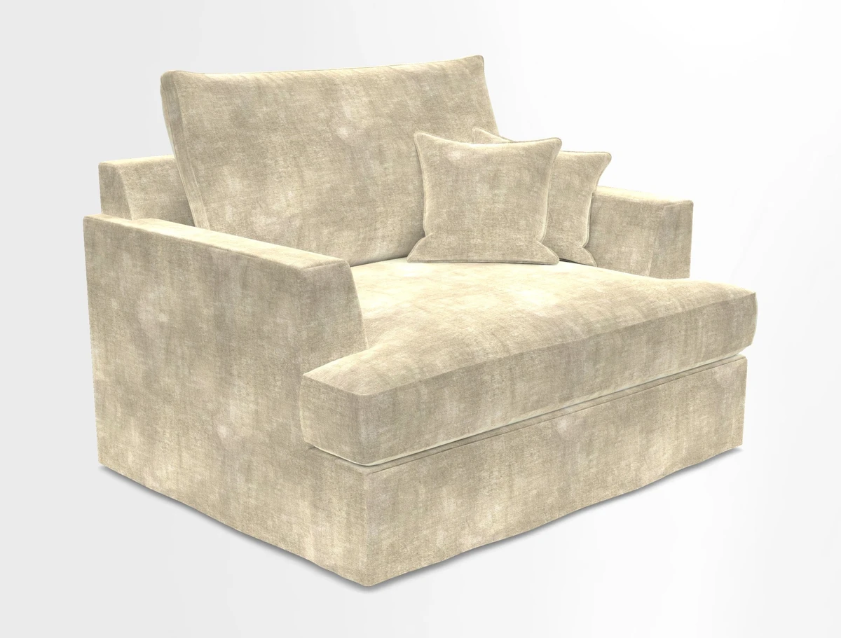 Slingsby Snuggler Fitted Cover Sofa in Two Tone Plain Biscuit.  Loose cover version available