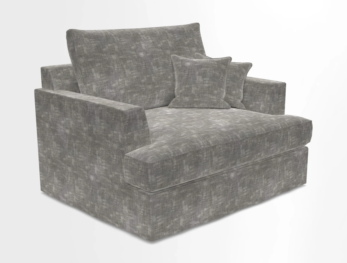 Slingsby Snuggler Fitted Cover Sofa in Two Tone Plain Biscuit.  Loose cover version available