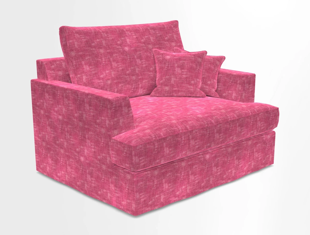 Slingsby Snuggler Fitted Cover Sofa in Two Tone Plain Biscuit.  Loose cover version available
