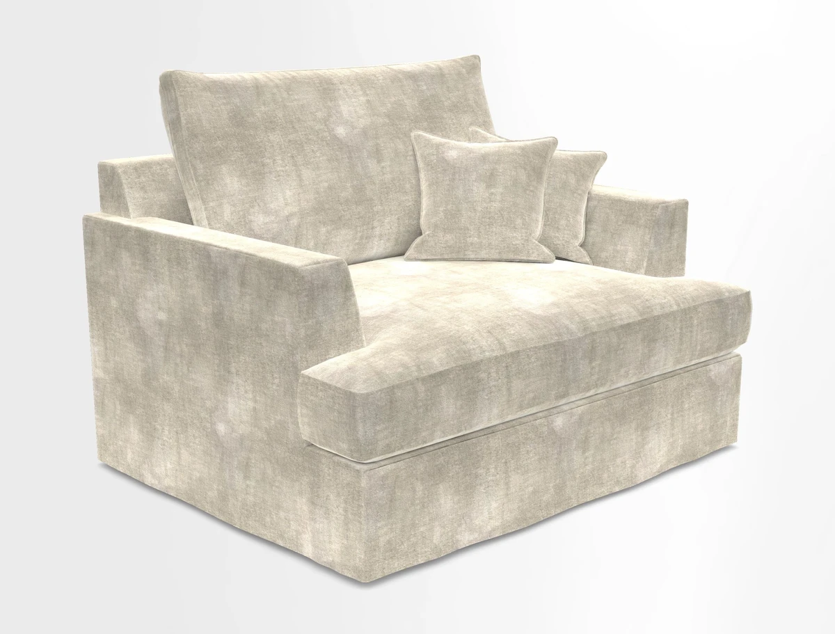 Slingsby Snuggler Fitted Cover Sofa in Two Tone Plain Biscuit.  Loose cover version available