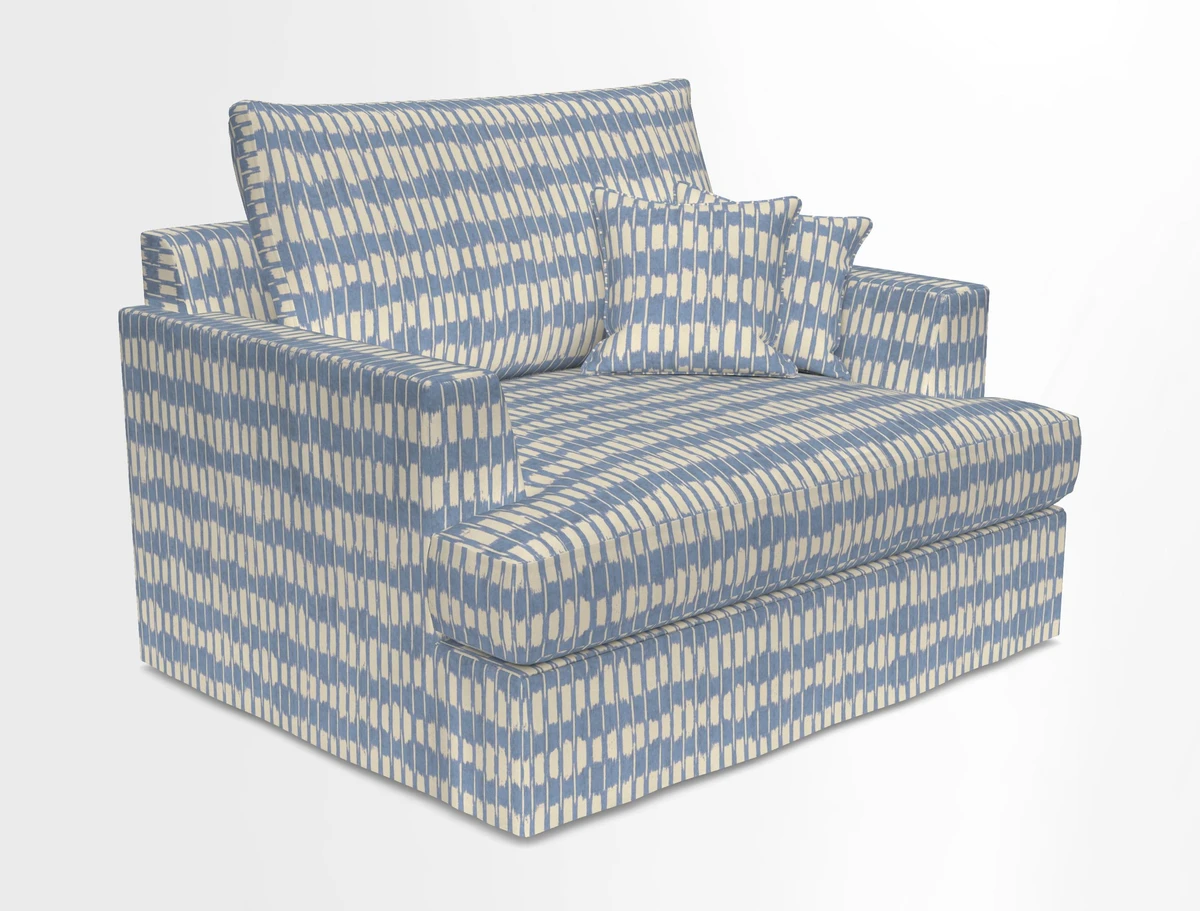 Slingsby Snuggler Fitted Cover Sofa in Two Tone Plain Biscuit.  Loose cover version available