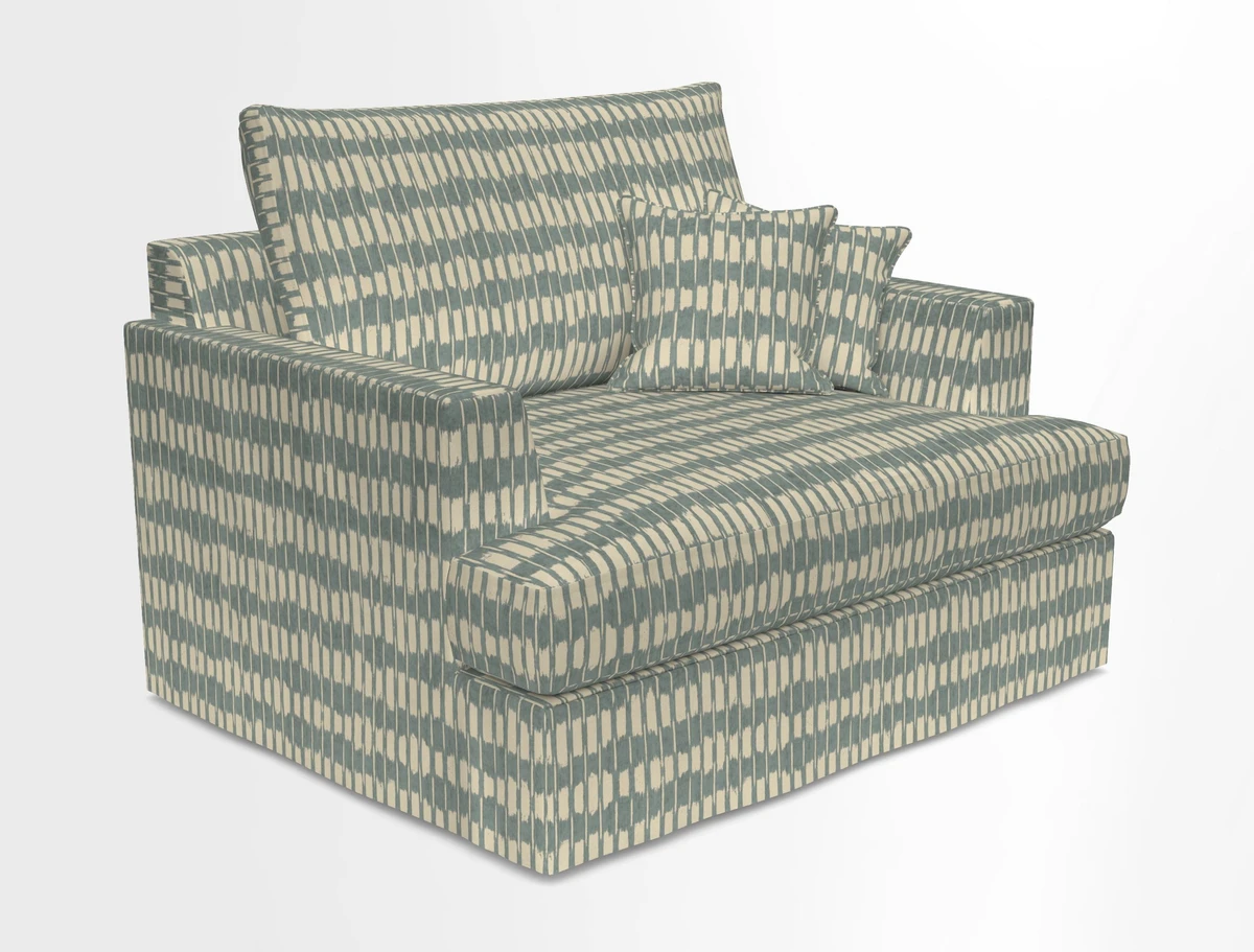 Slingsby Snuggler Fitted Cover Sofa in Two Tone Plain Biscuit.  Loose cover version available