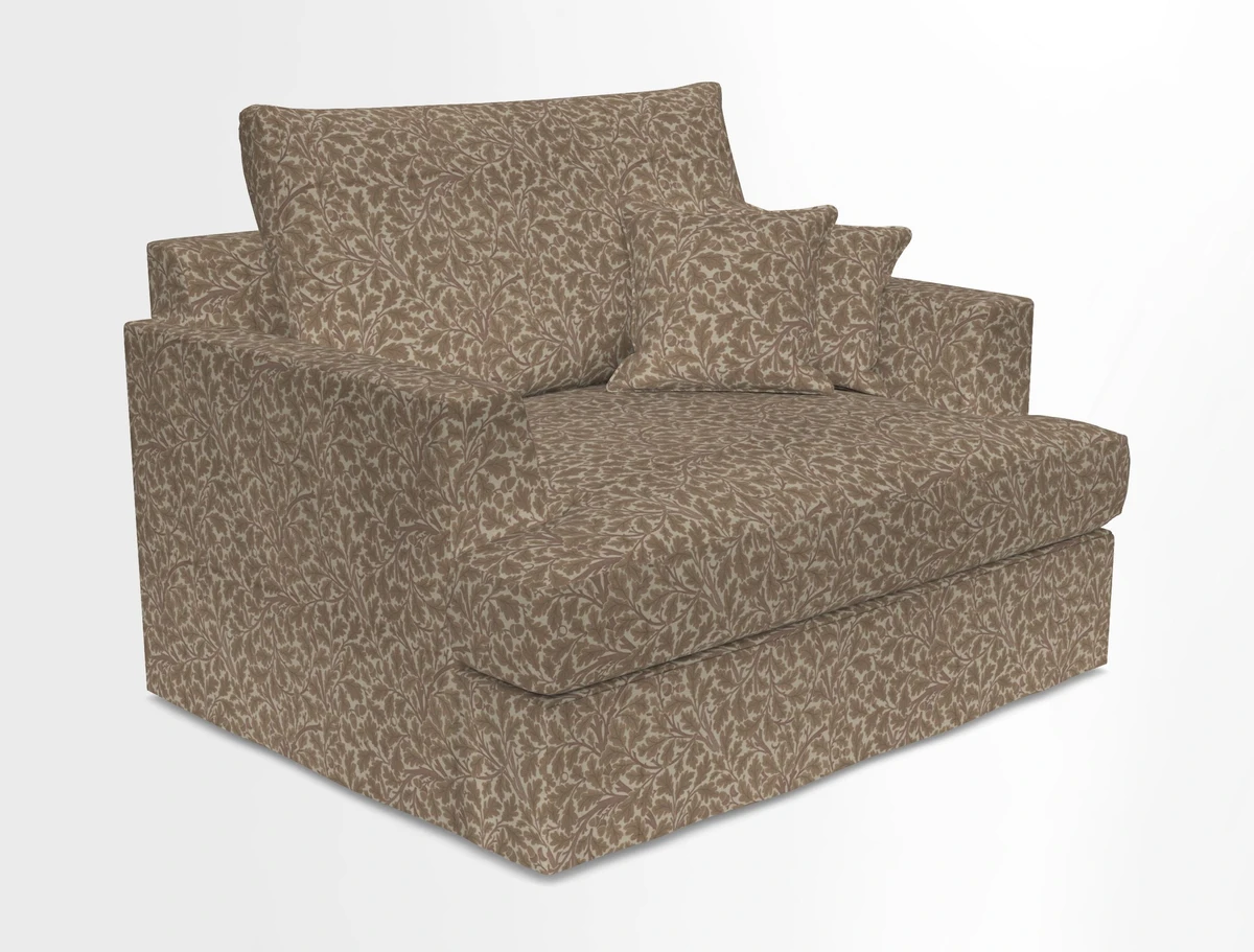 Slingsby Snuggler Fitted Cover Sofa in Two Tone Plain Biscuit.  Loose cover version available
