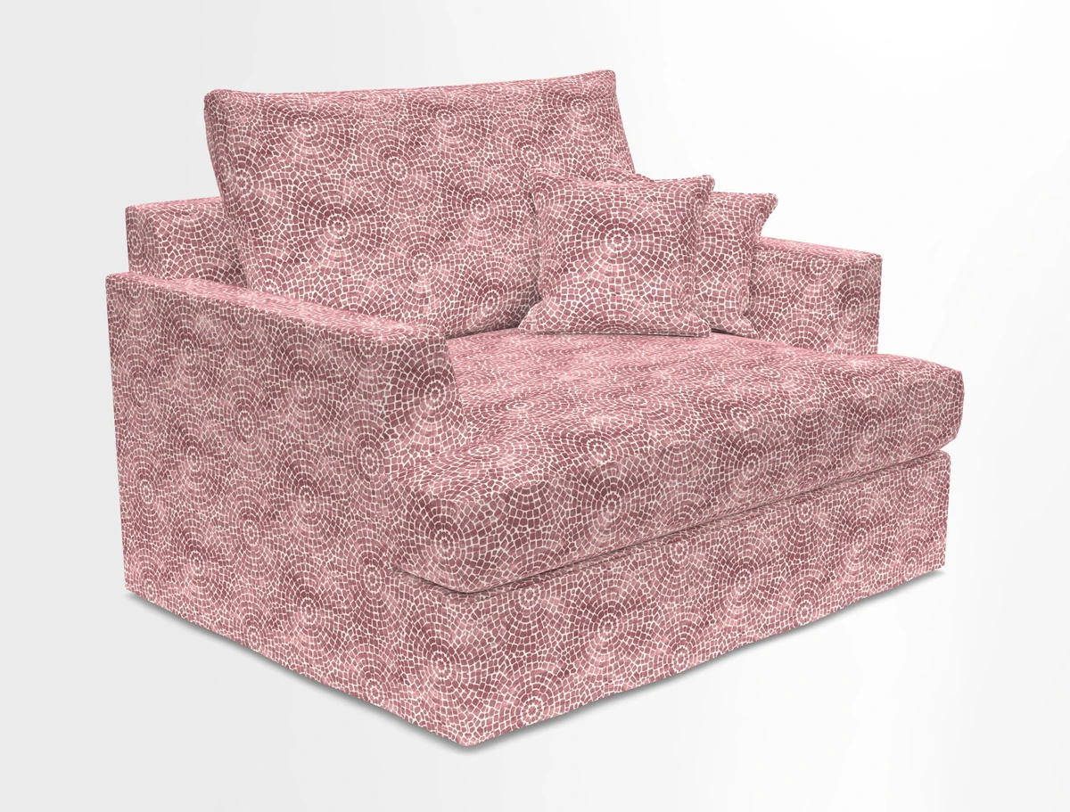 Slingsby Snuggler Fitted Cover Sofa in Two Tone Plain Biscuit.  Loose cover version available