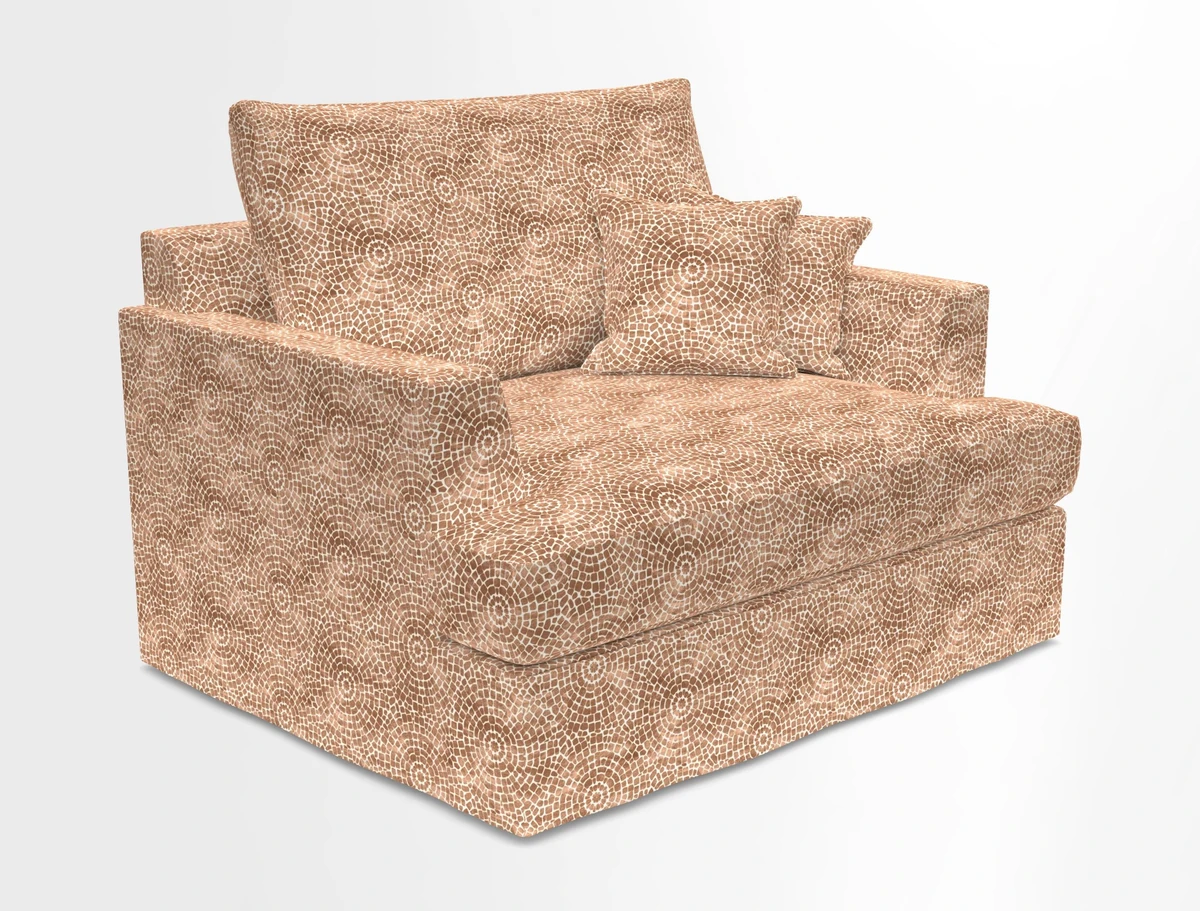 Slingsby Snuggler Fitted Cover Sofa in Two Tone Plain Biscuit.  Loose cover version available
