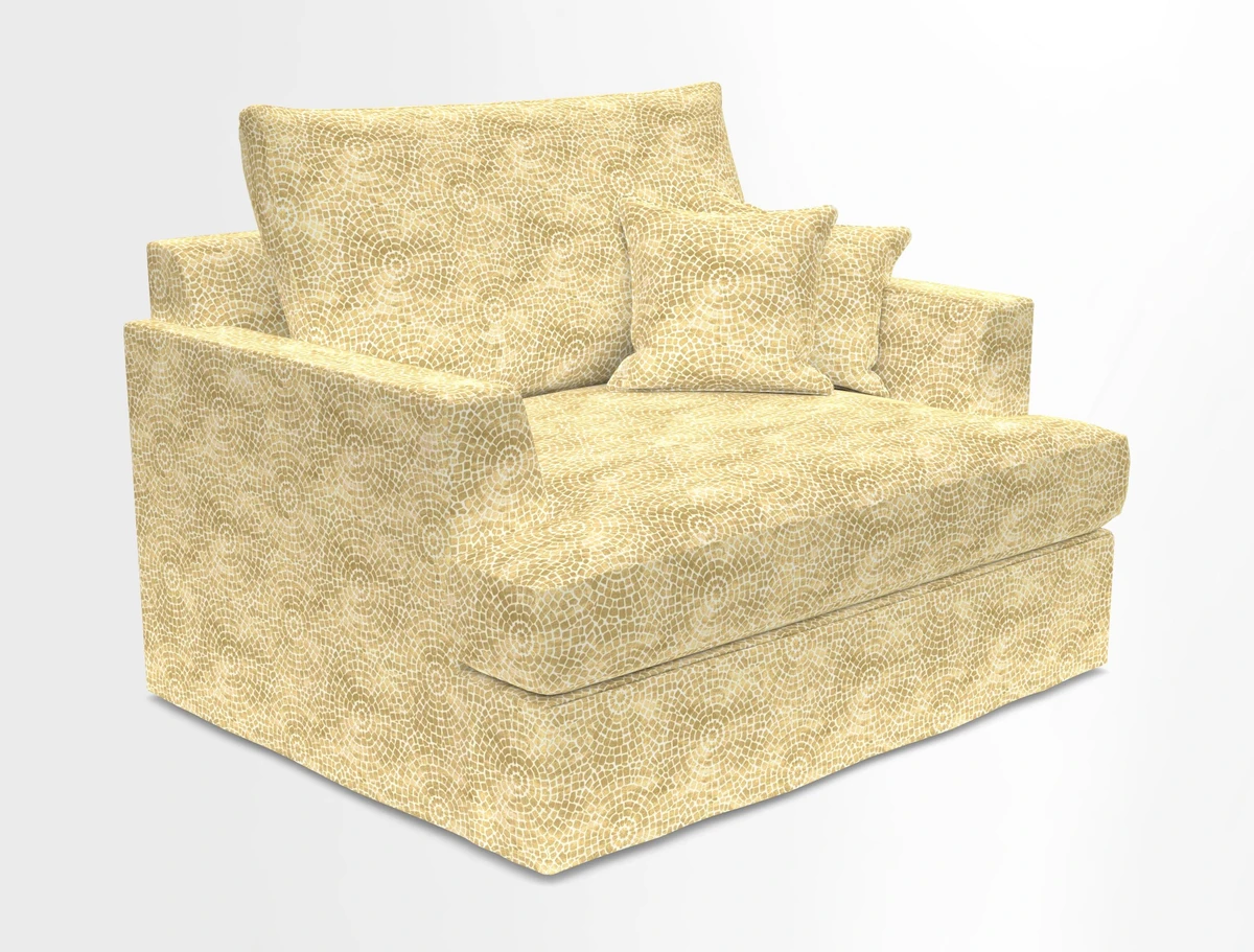 Slingsby Snuggler Fitted Cover Sofa in Two Tone Plain Biscuit.  Loose cover version available