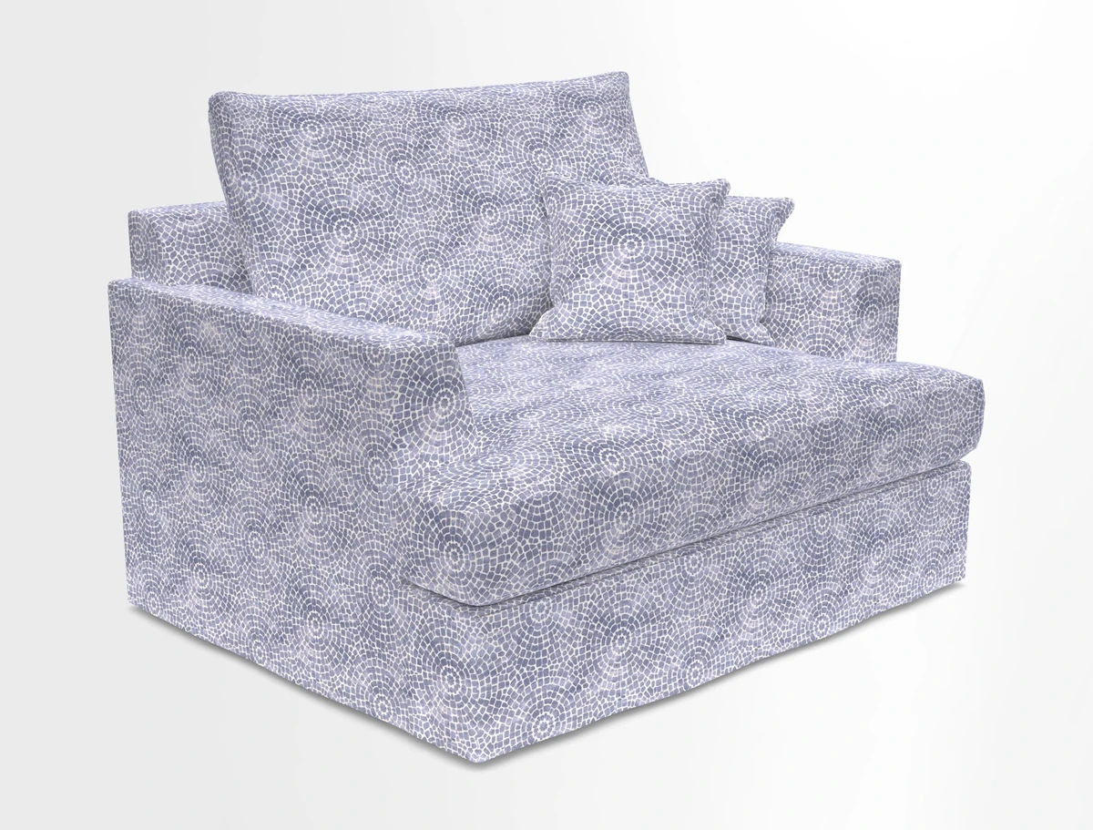 Slingsby Snuggler Fitted Cover Sofa in Two Tone Plain Biscuit.  Loose cover version available