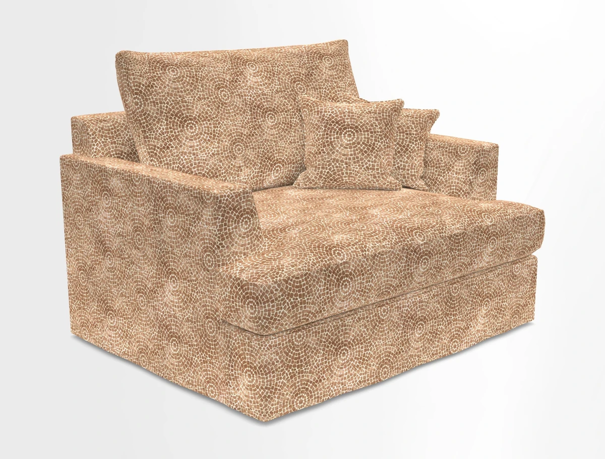 Slingsby Snuggler Fitted Cover Sofa in Two Tone Plain Biscuit.  Loose cover version available