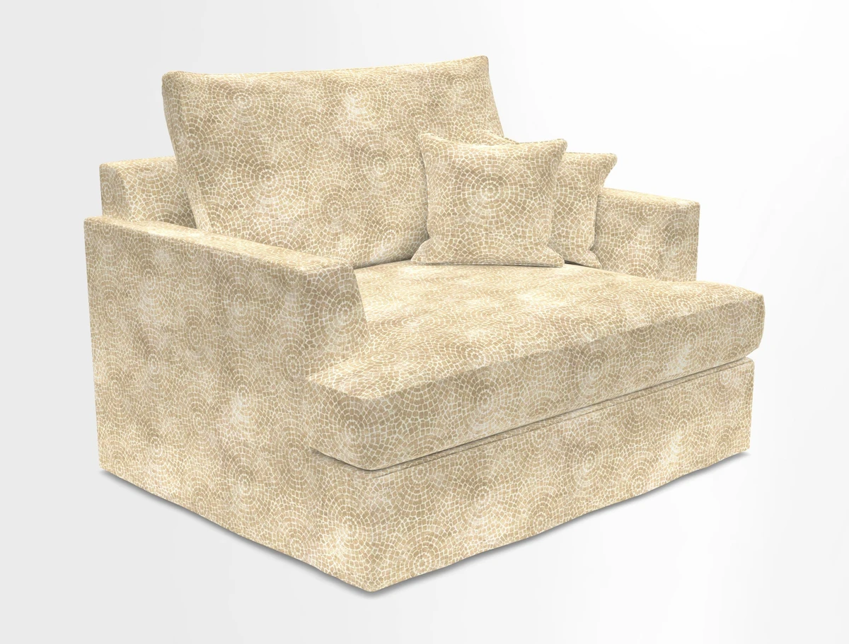 Slingsby Snuggler Fitted Cover Sofa in Two Tone Plain Biscuit.  Loose cover version available