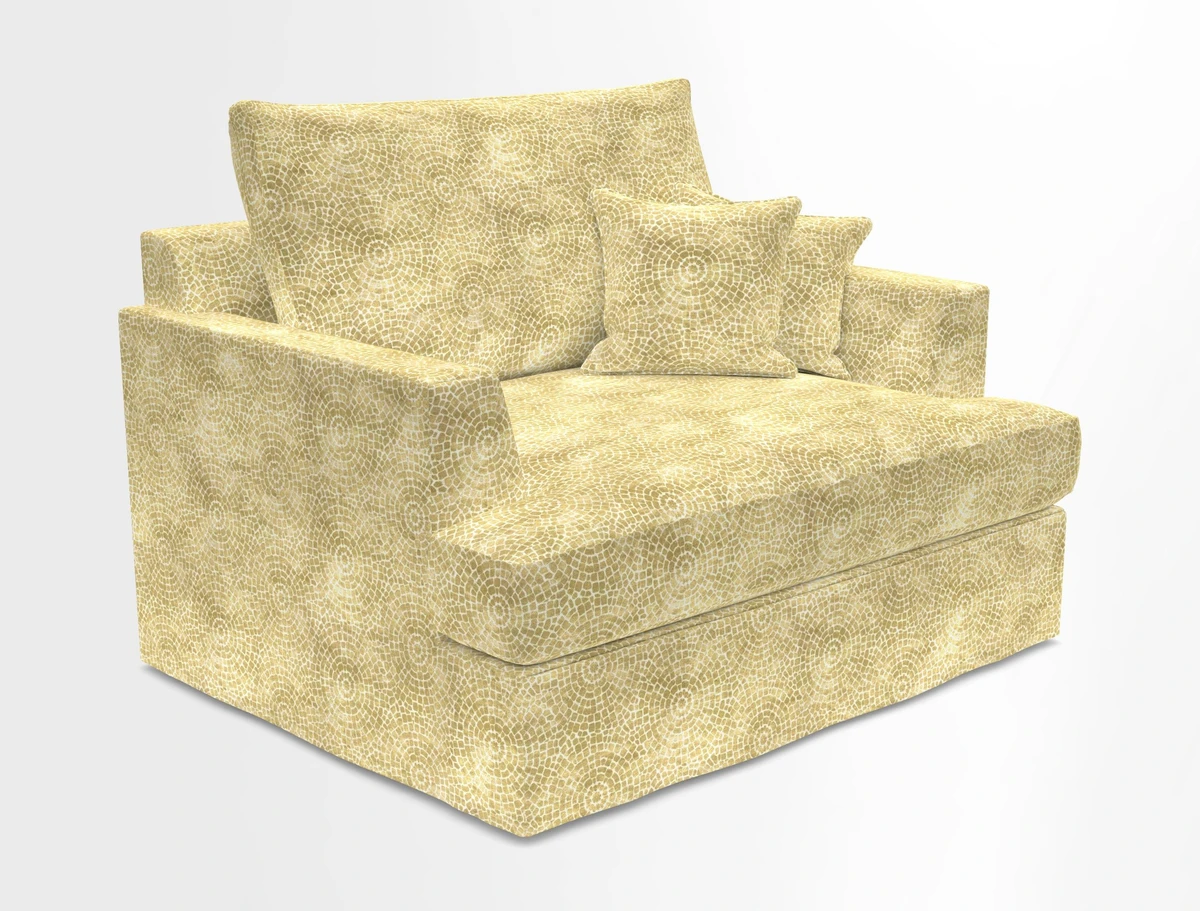 Slingsby Snuggler Fitted Cover Sofa in Two Tone Plain Biscuit.  Loose cover version available