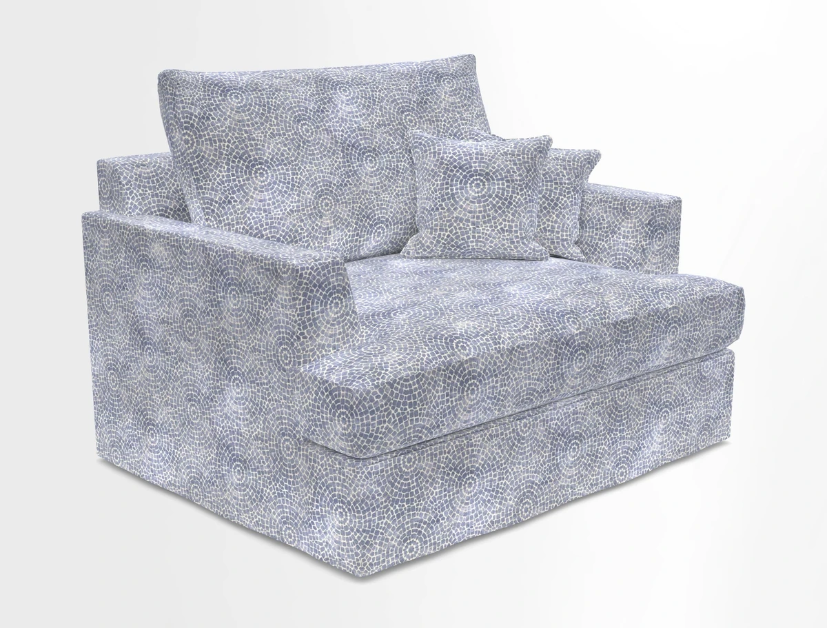 Slingsby Snuggler Fitted Cover Sofa in Two Tone Plain Biscuit.  Loose cover version available