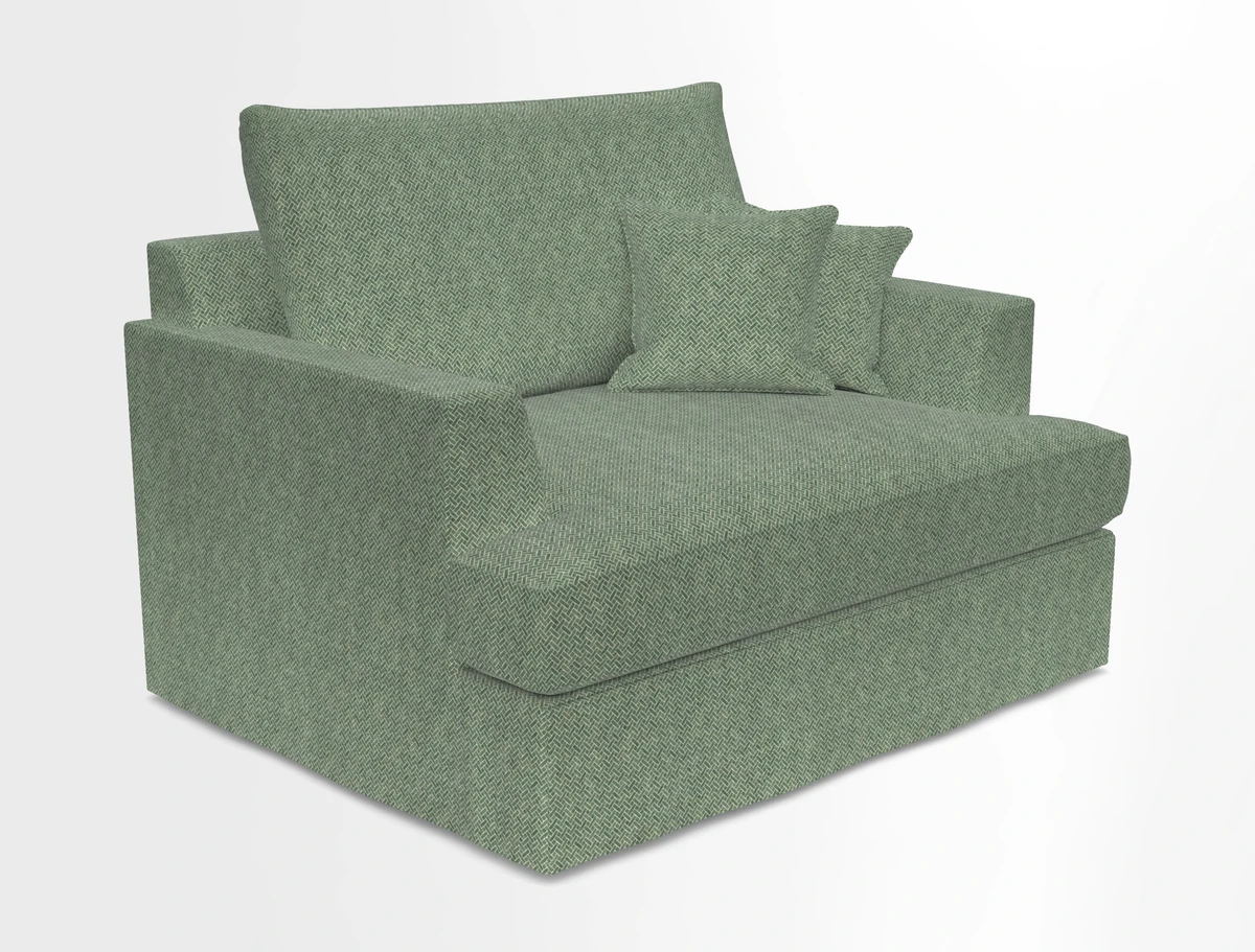Slingsby Snuggler Fitted Cover Sofa in Two Tone Plain Biscuit.  Loose cover version available