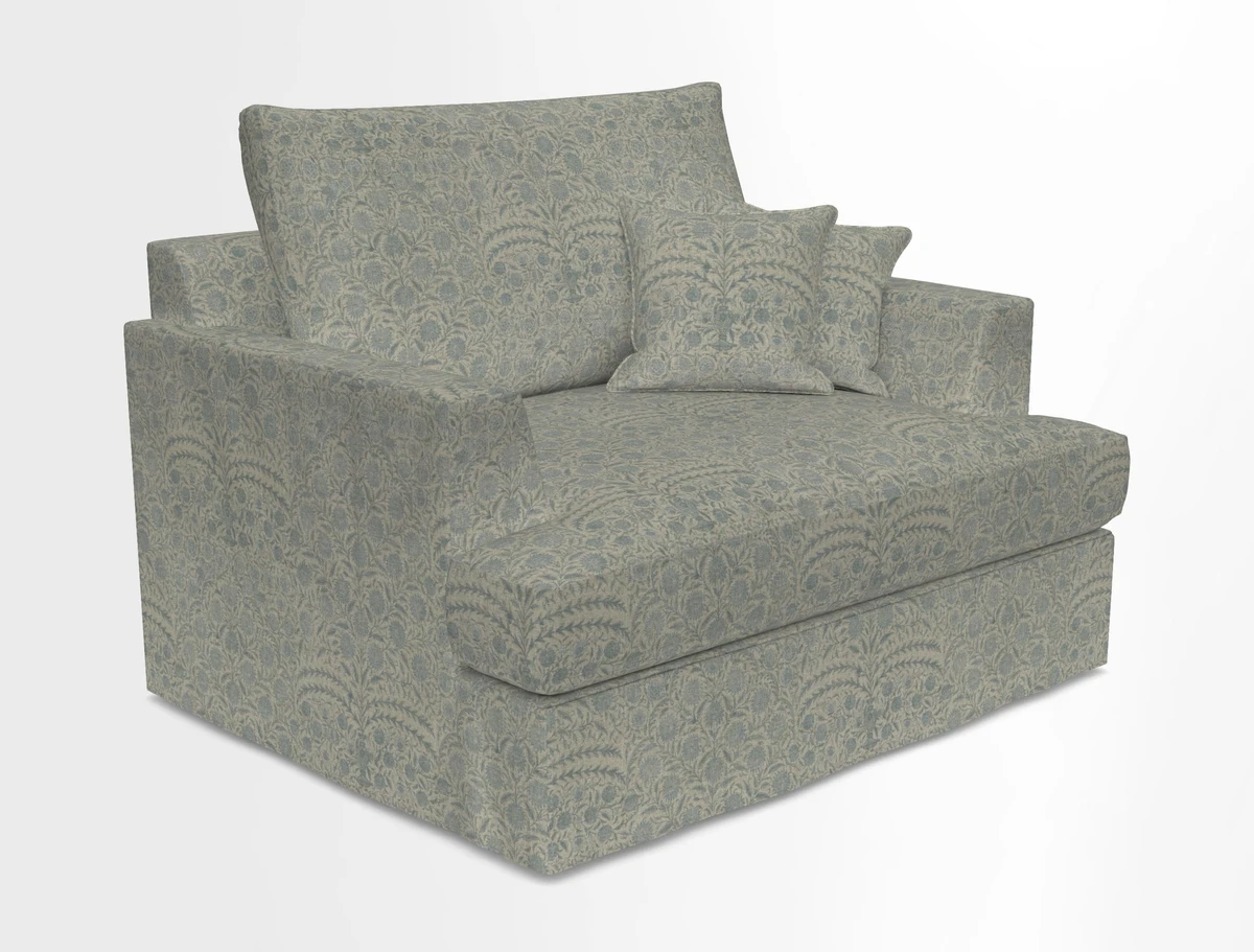 Slingsby Snuggler Fitted Cover Sofa in Two Tone Plain Biscuit.  Loose cover version available