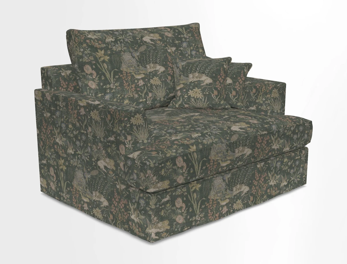 Slingsby Snuggler Fitted Cover Sofa in Two Tone Plain Biscuit.  Loose cover version available