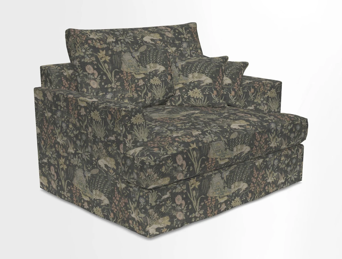 Slingsby Snuggler Fitted Cover Sofa in Two Tone Plain Biscuit.  Loose cover version available