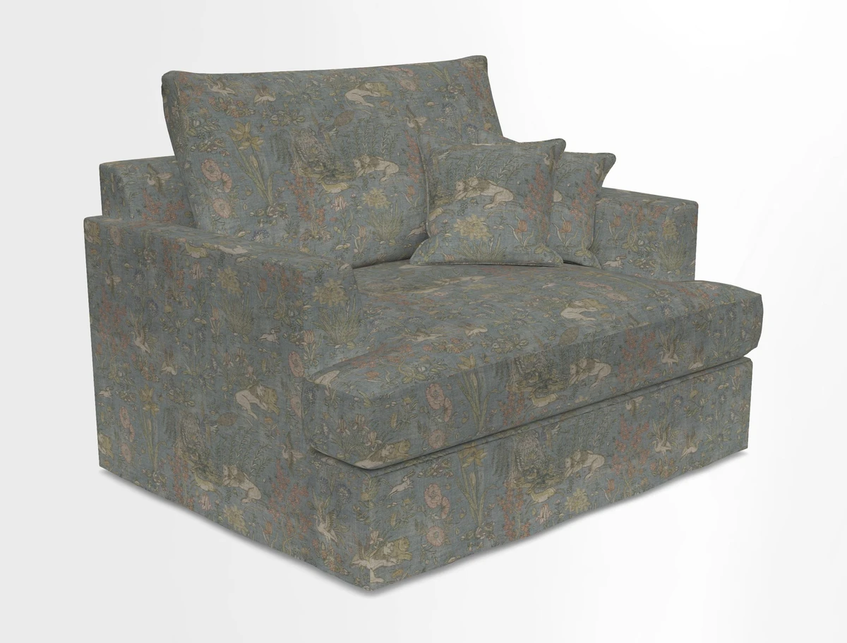 Slingsby Snuggler Fitted Cover Sofa in Two Tone Plain Biscuit.  Loose cover version available