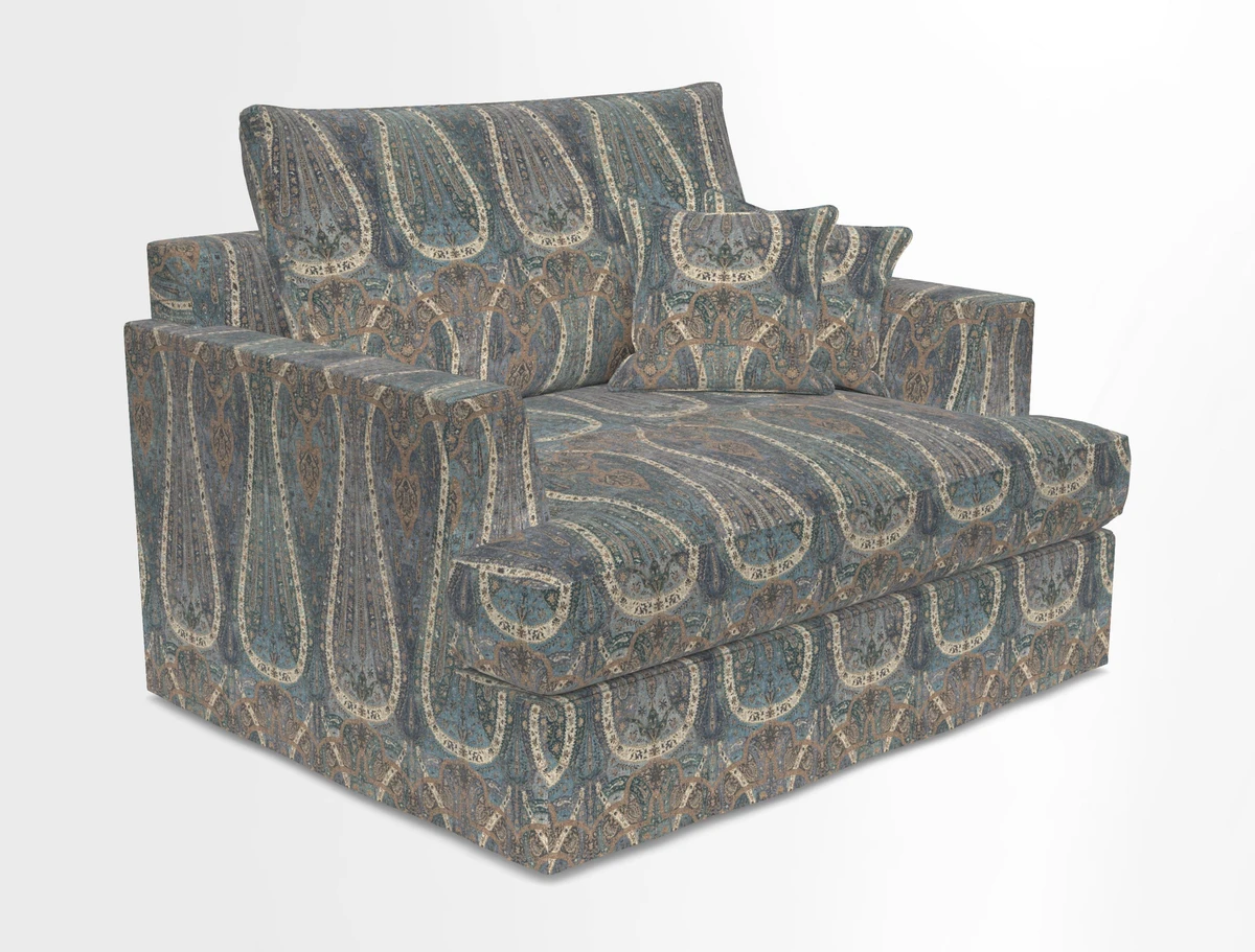 Slingsby Snuggler Fitted Cover Sofa in Two Tone Plain Biscuit.  Loose cover version available