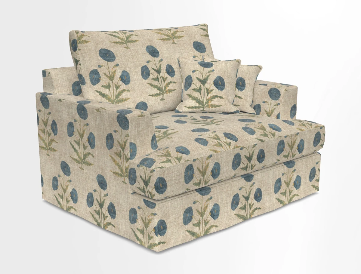 Slingsby Snuggler Fitted Cover Sofa in Two Tone Plain Biscuit.  Loose cover version available