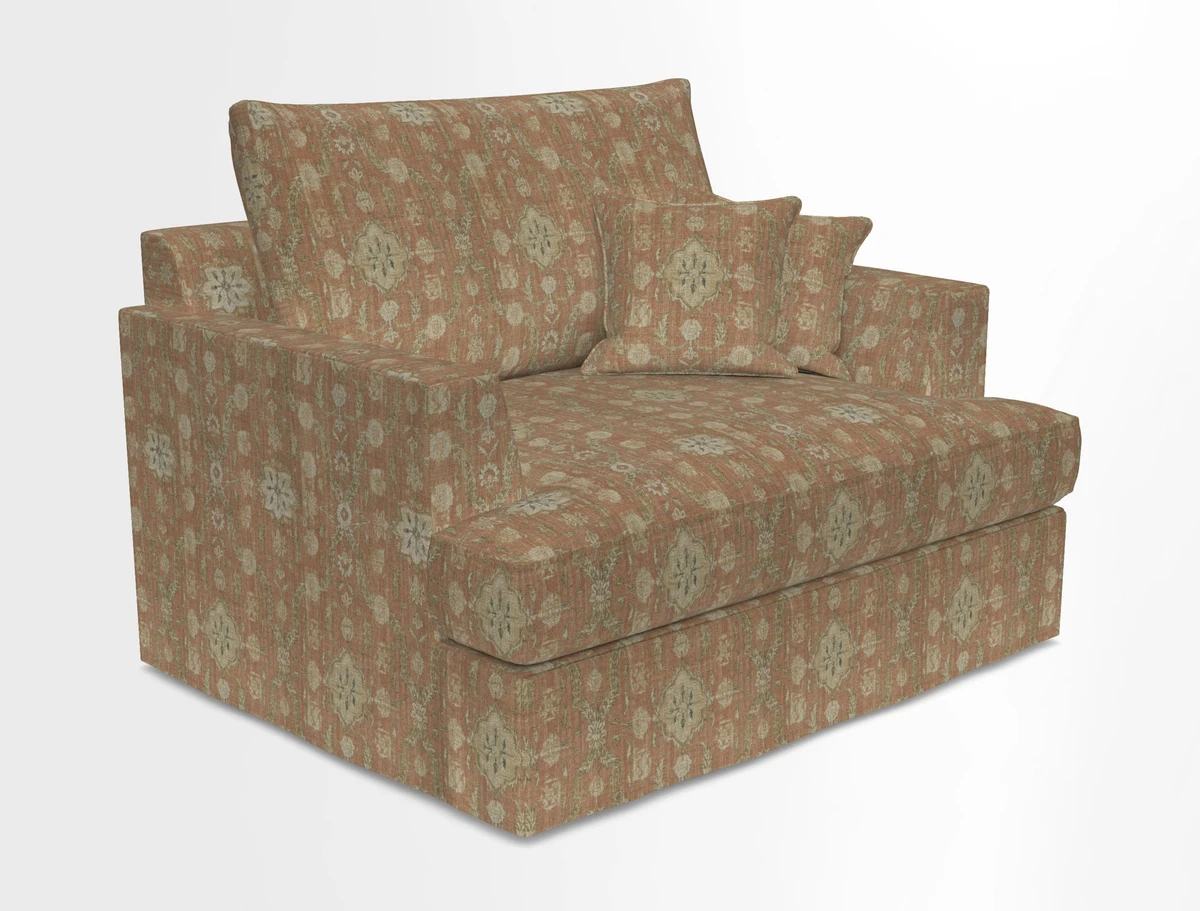 Slingsby Snuggler Fitted Cover Sofa in Two Tone Plain Biscuit.  Loose cover version available