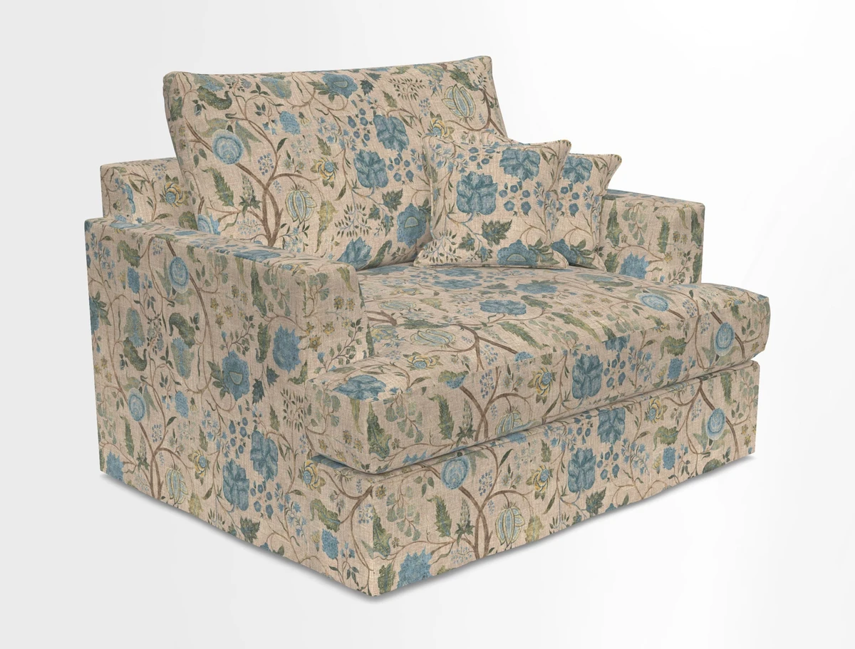 Slingsby Snuggler Fitted Cover Sofa in Two Tone Plain Biscuit.  Loose cover version available