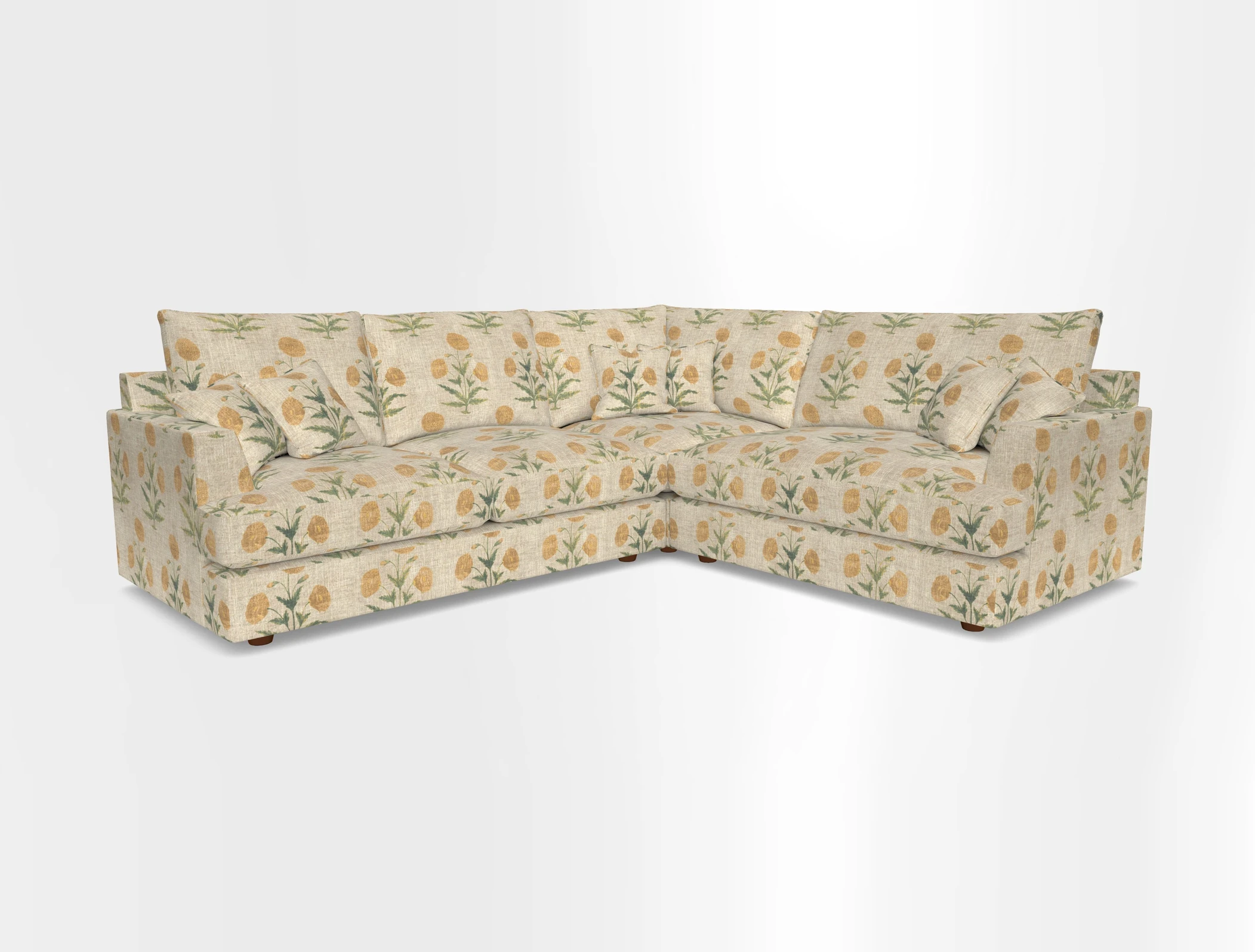 Slingsby Medium Fitted Cover Corner Unit LHF in Two Tone Plain Biscuit.  Loose cover version available