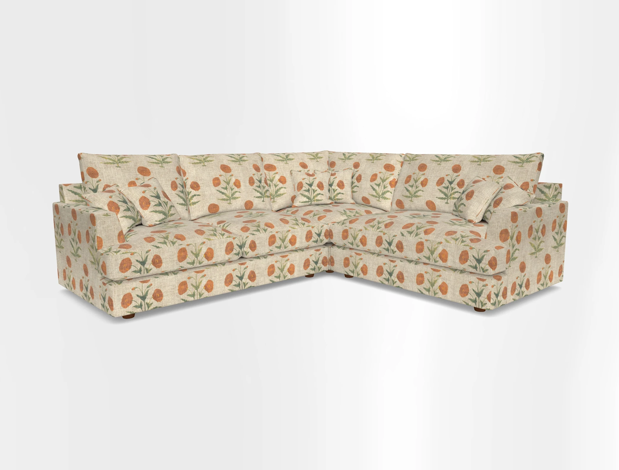 Slingsby Medium Fitted Cover Corner Unit LHF in Two Tone Plain Biscuit.  Loose cover version available
