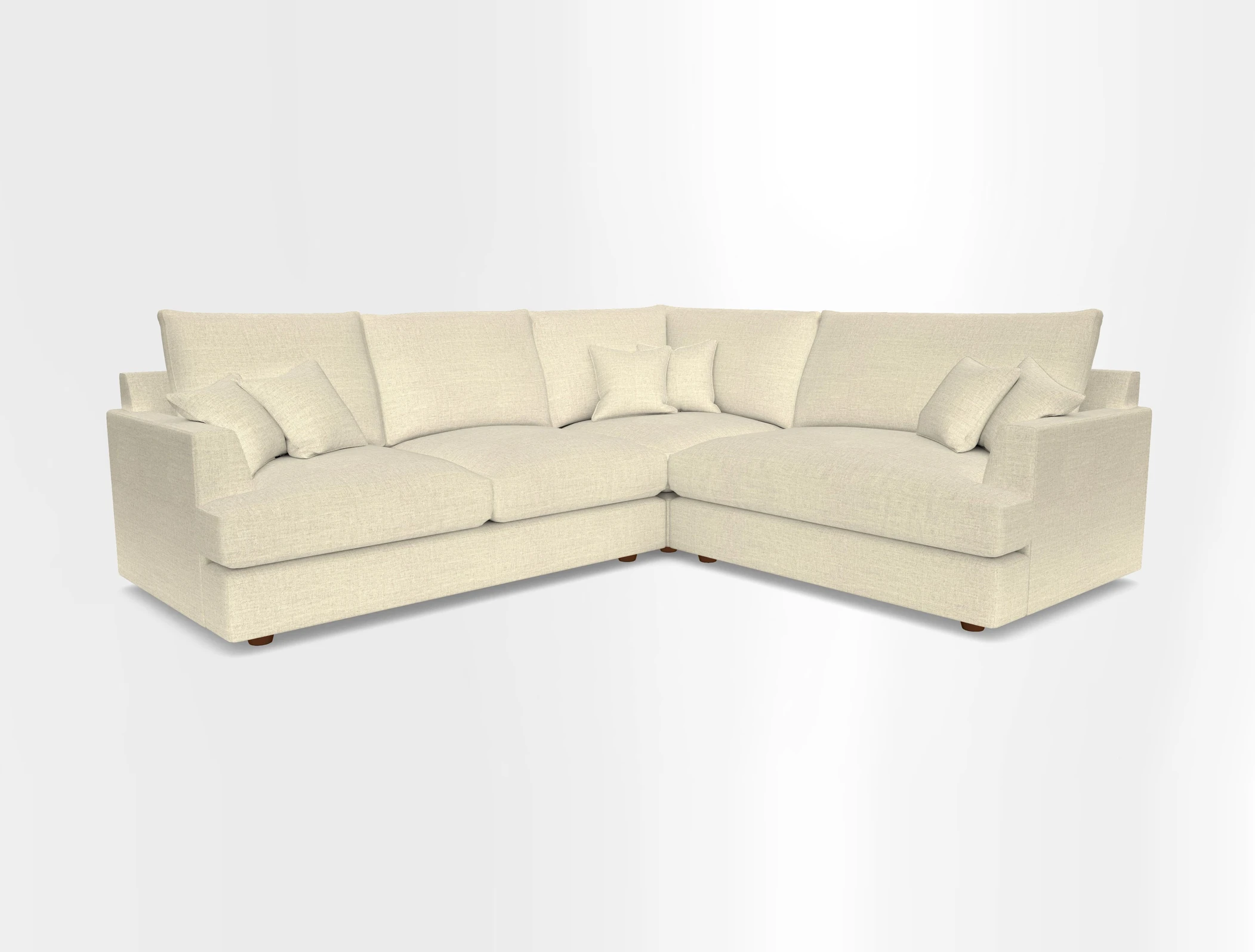 Slingsby Medium Fitted Cover Corner Unit LHF in Two Tone Plain Biscuit.  Loose cover version available