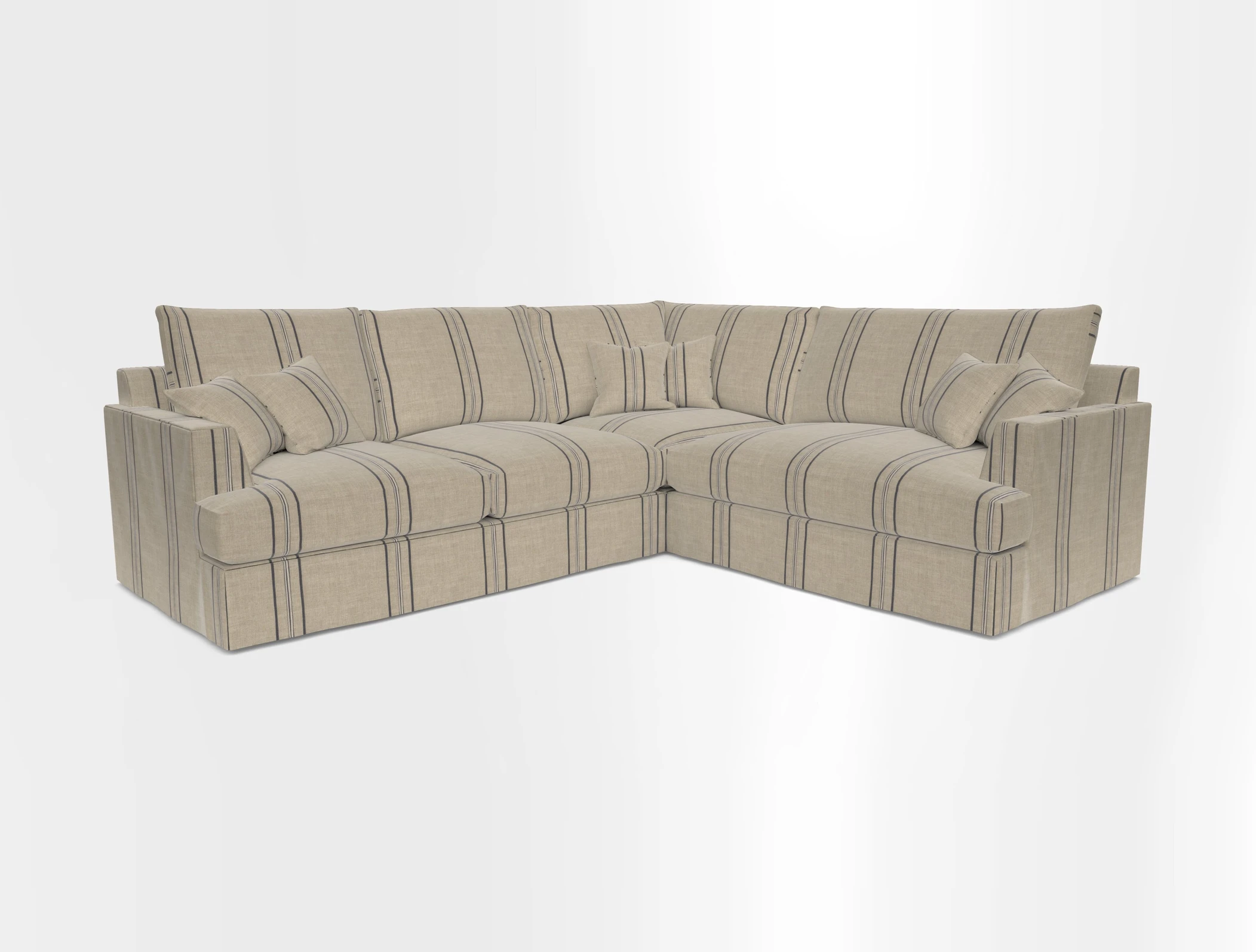 Slingsby Medium Fitted Cover Corner Unit LHF in Two Tone Plain Biscuit.  Loose cover version available