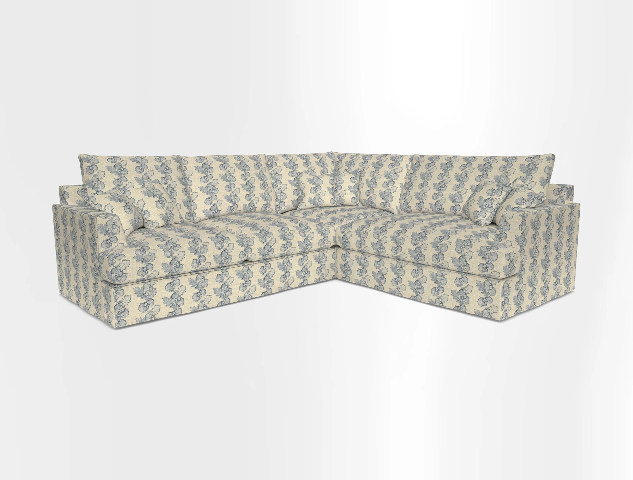 Slingsby Medium Fitted Cover Corner Unit LHF in Two Tone Plain Biscuit.  Loose cover version available