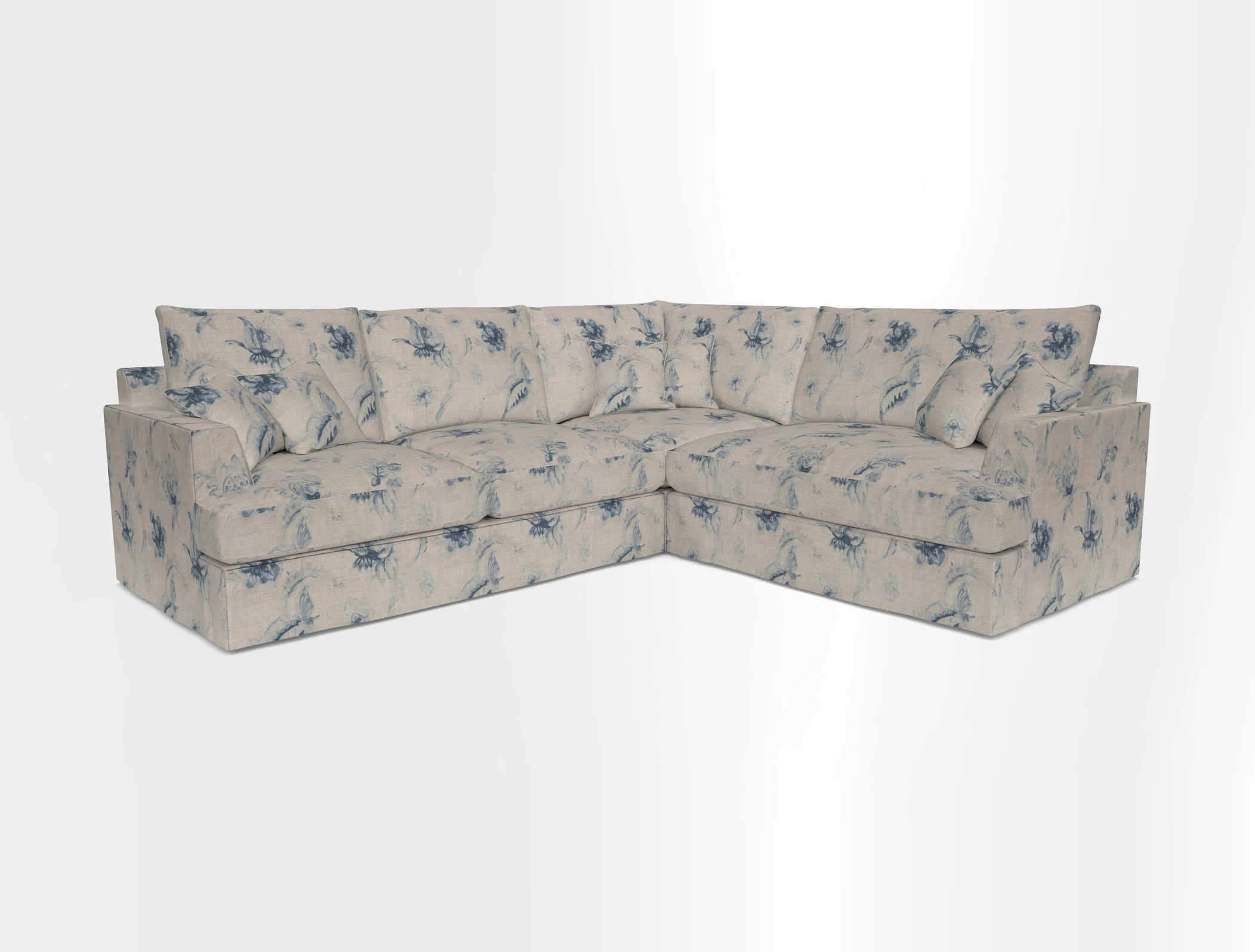 Slingsby Medium Fitted Cover Corner Unit LHF in Two Tone Plain Biscuit.  Loose cover version available