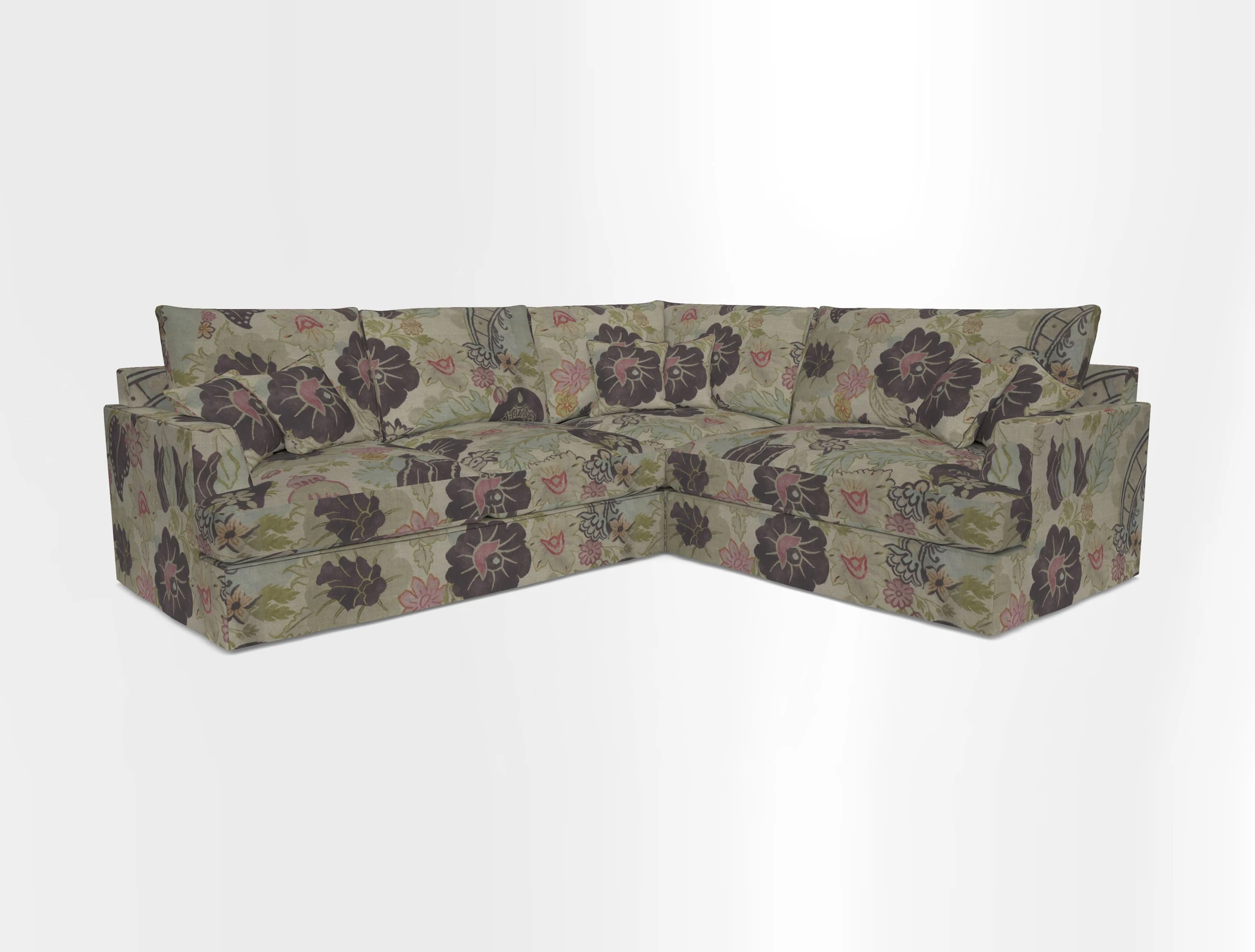 Slingsby Medium Fitted Cover Corner Unit LHF in Two Tone Plain Biscuit.  Loose cover version available