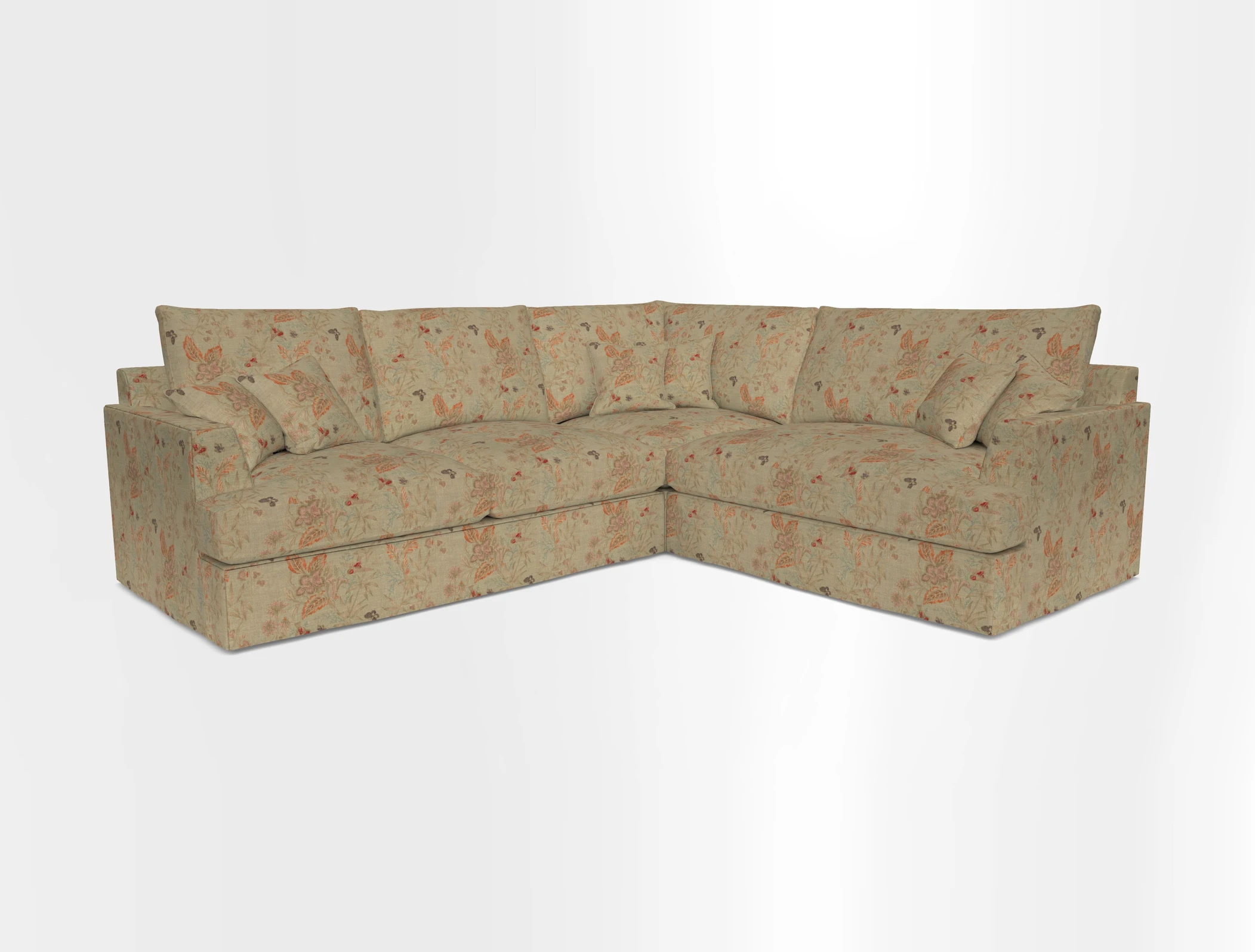 Slingsby Medium Fitted Cover Corner Unit LHF in Two Tone Plain Biscuit.  Loose cover version available