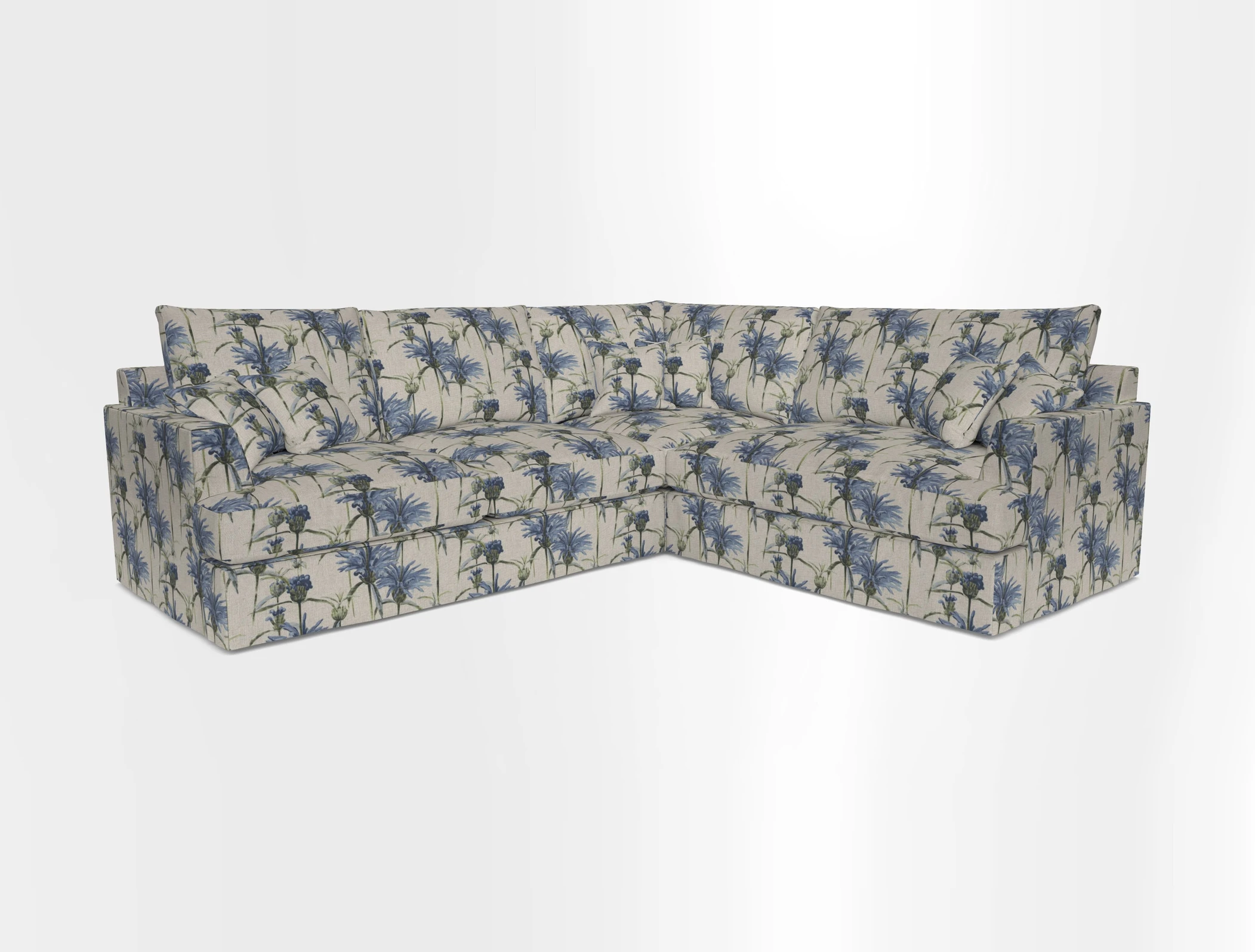 Slingsby Medium Fitted Cover Corner Unit LHF in Two Tone Plain Biscuit.  Loose cover version available