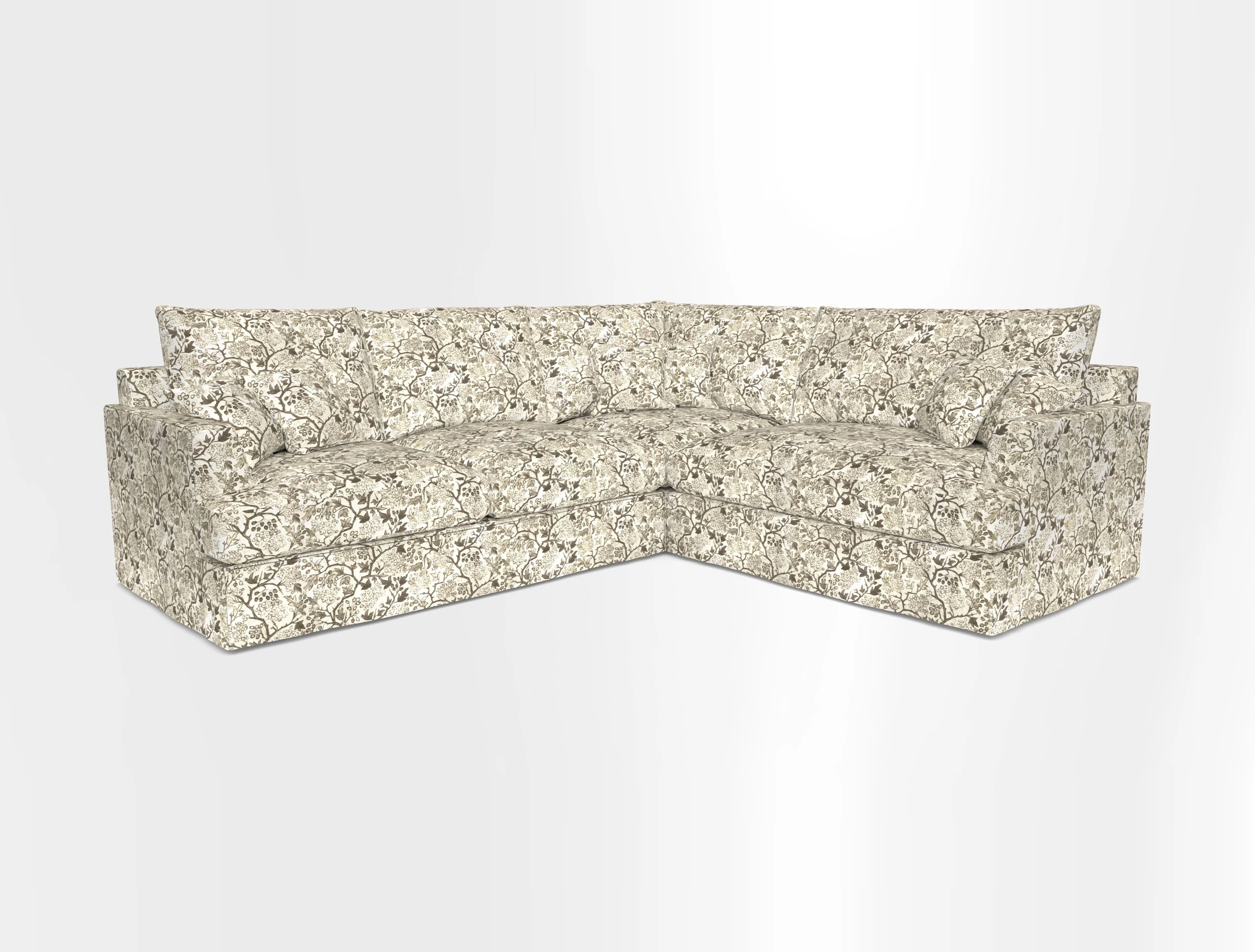 Slingsby Medium Fitted Cover Corner Unit LHF in Two Tone Plain Biscuit.  Loose cover version available